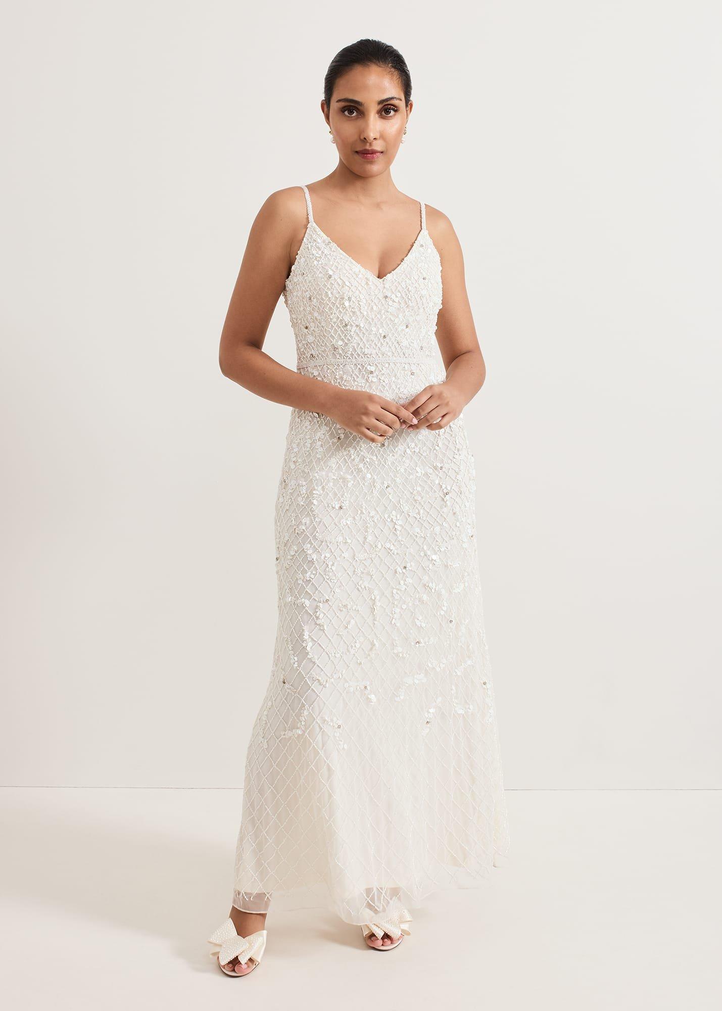 Petite Alexia Embellished Maxi Wedding Dress