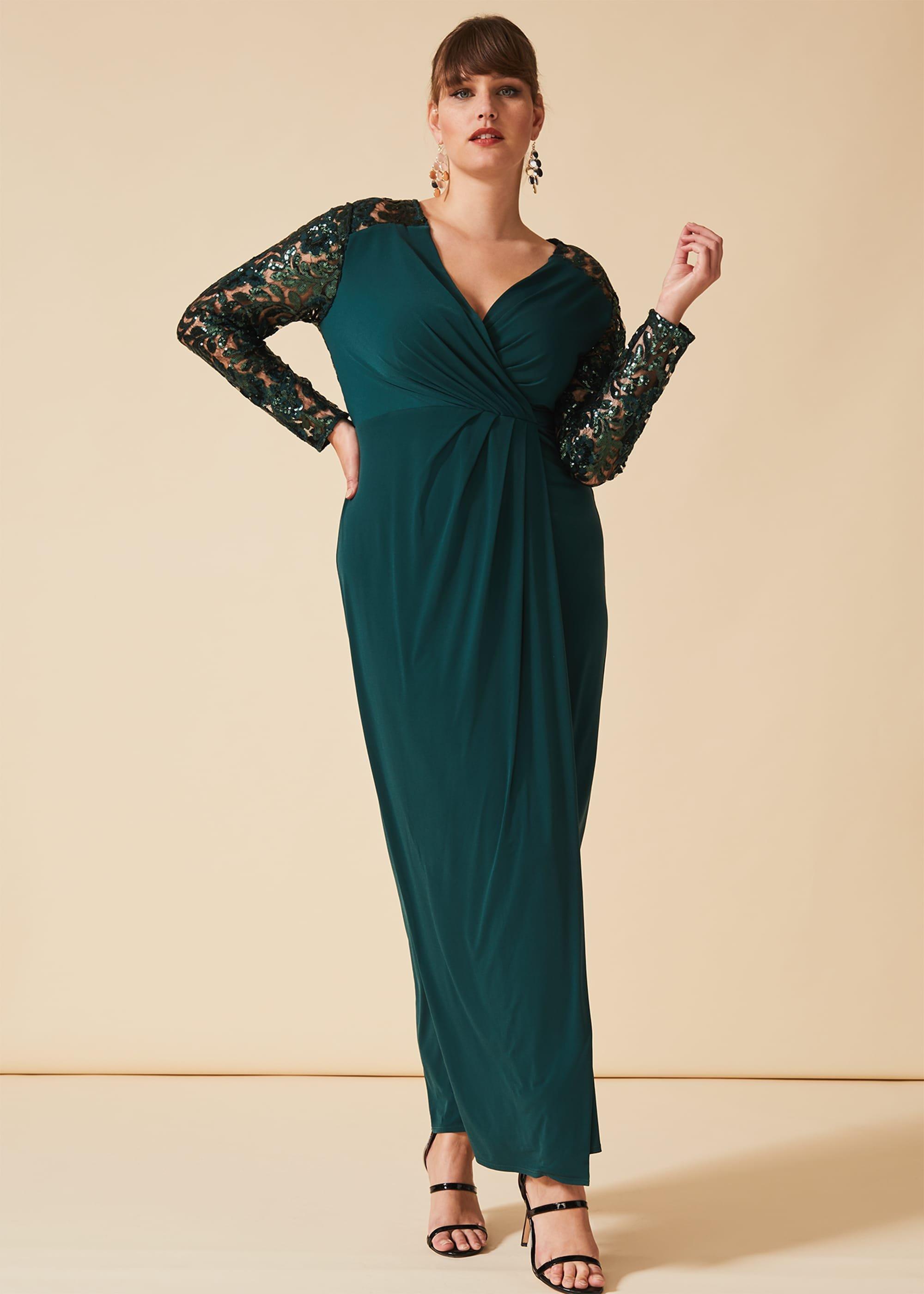 Melony Sequin Sleeve Maxi Dress