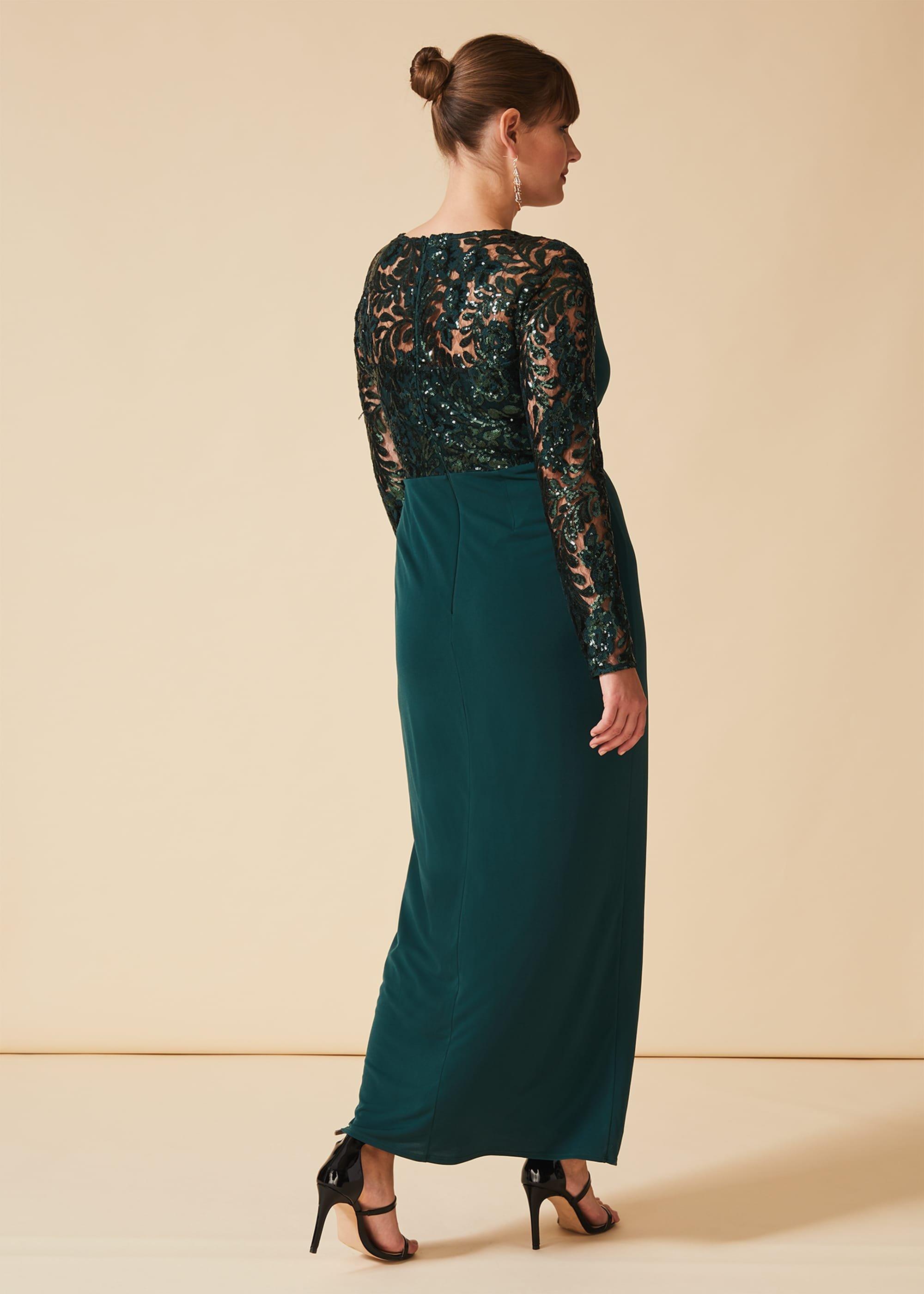 Melony Sequin Sleeve Maxi Dress