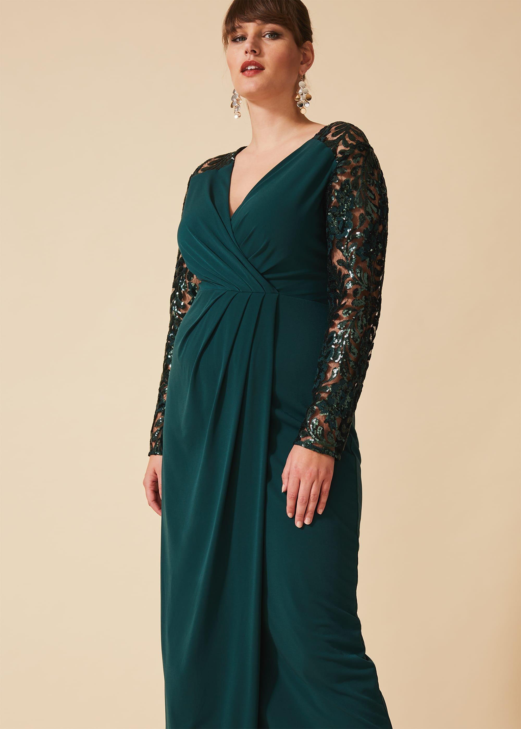 Melony Sequin Sleeve Maxi Dress