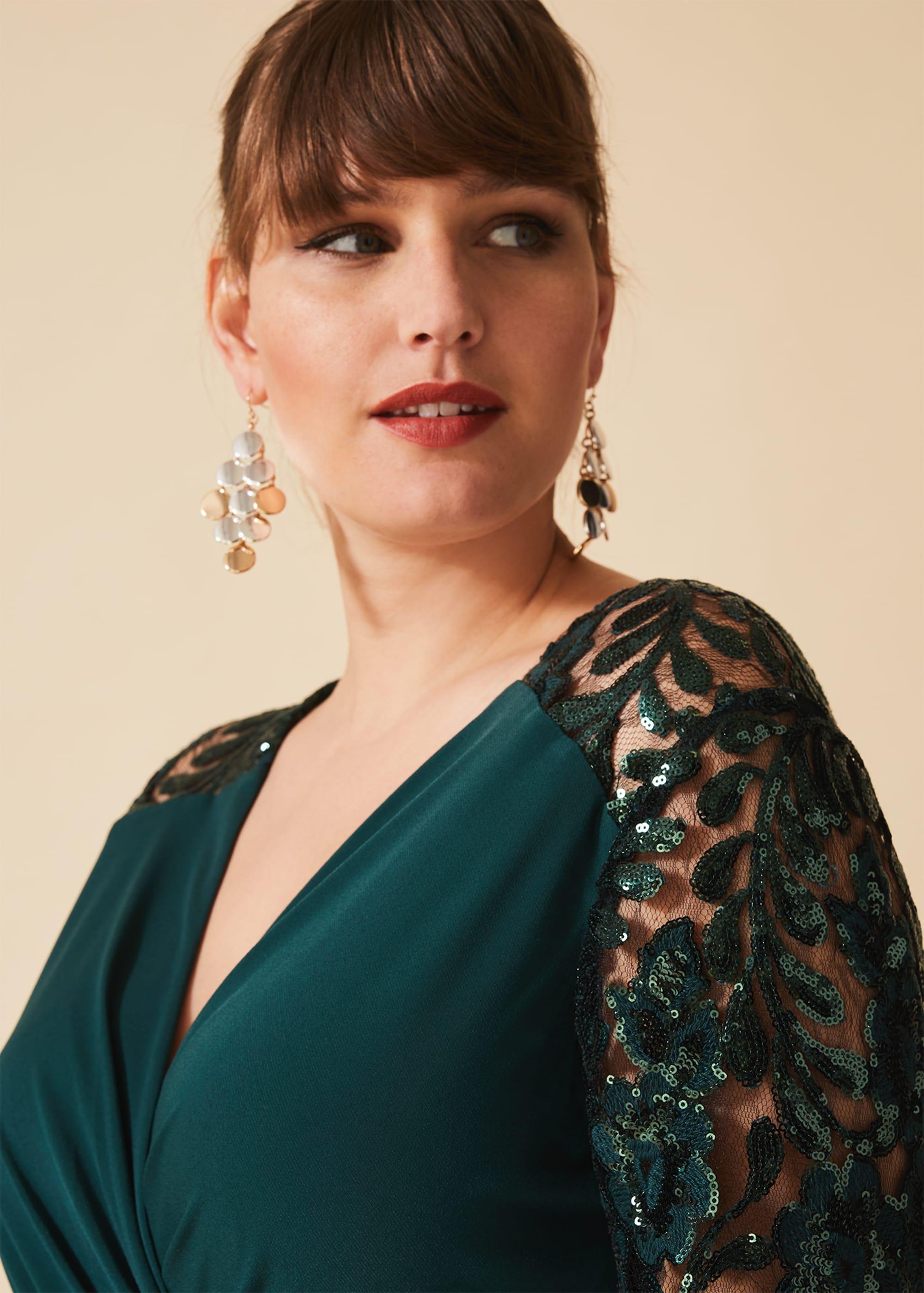 Melony Sequin Sleeve Maxi Dress