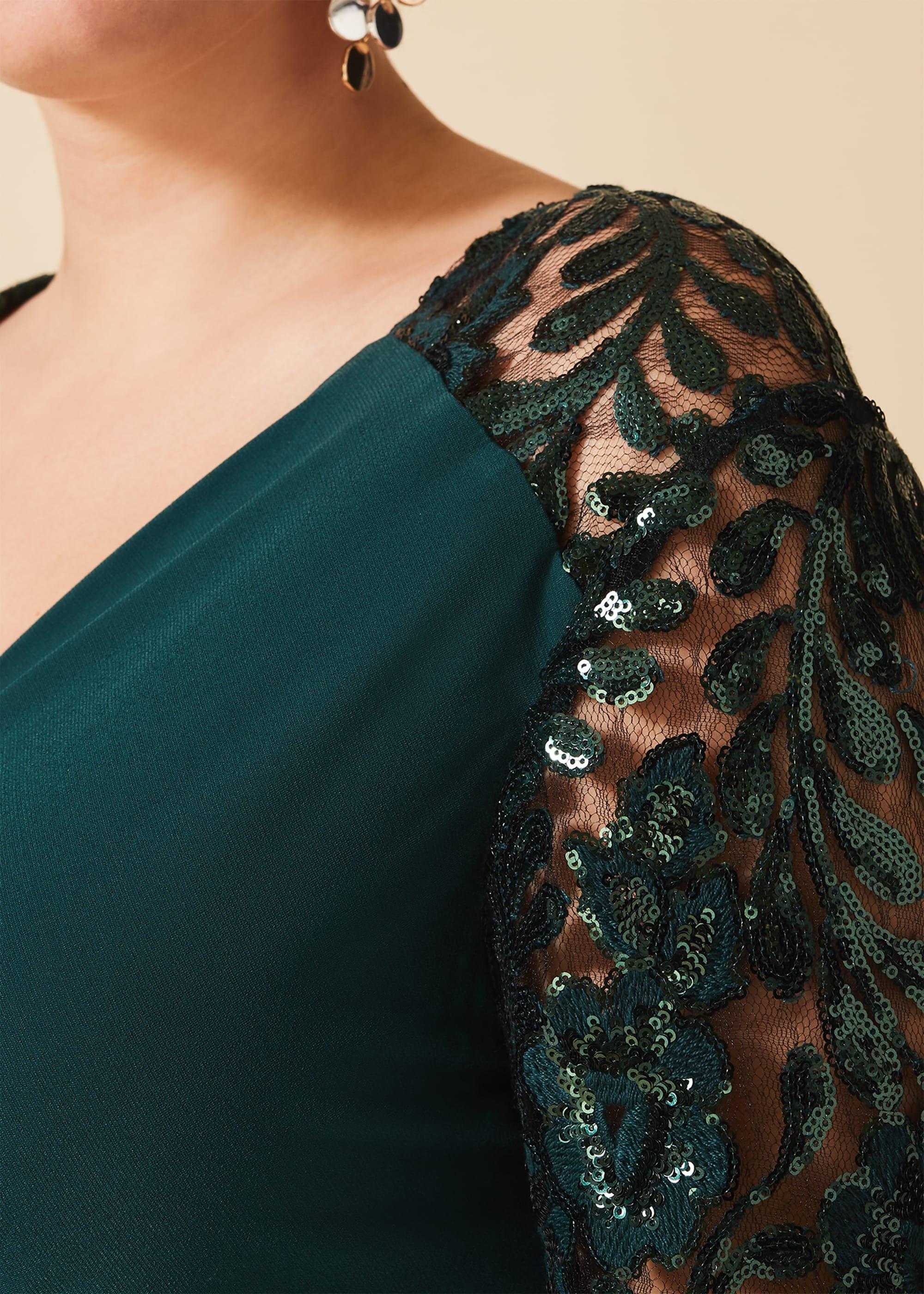 Melony Sequin Sleeve Maxi Dress