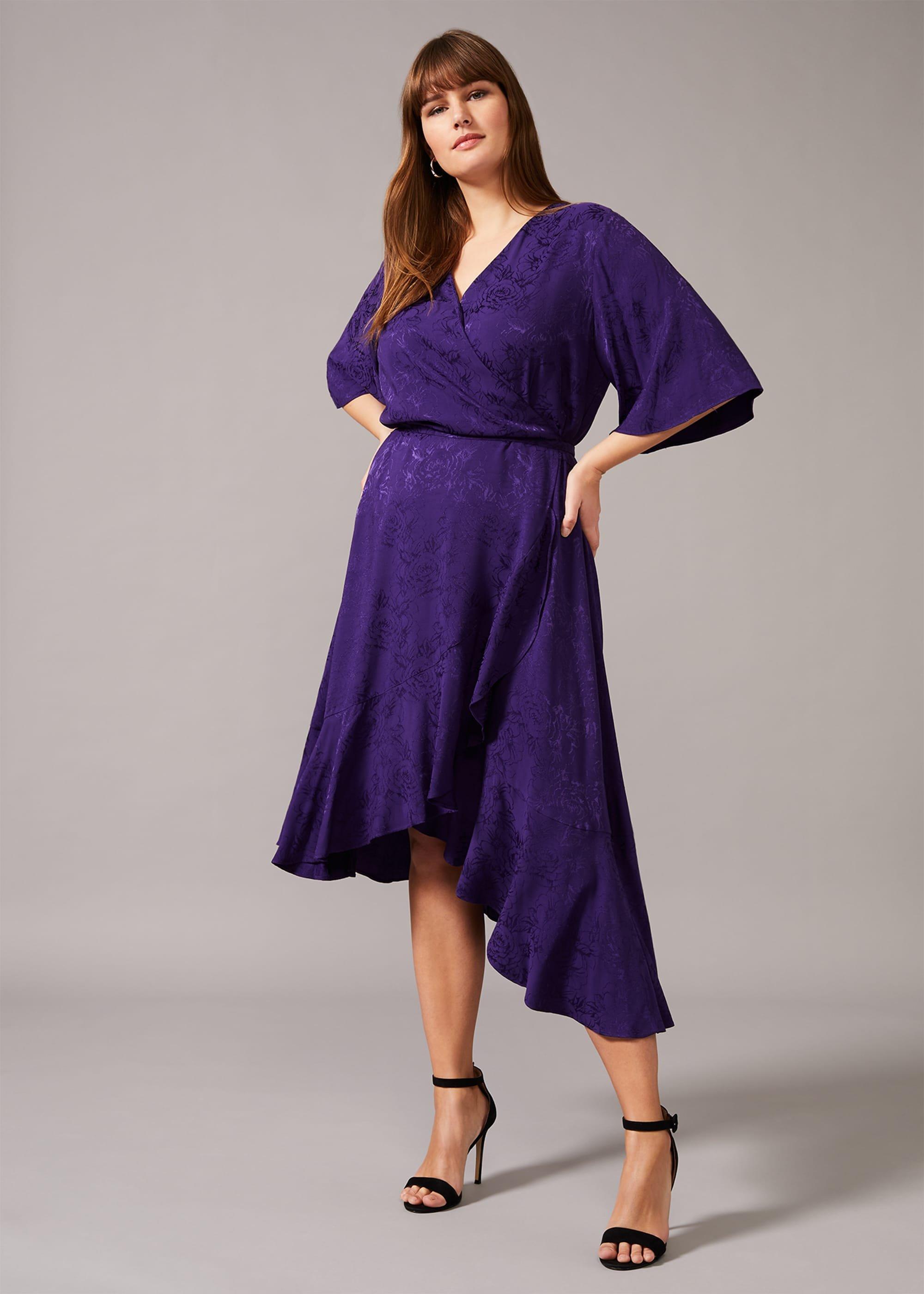 Olive Wrap Jacquard Dress
