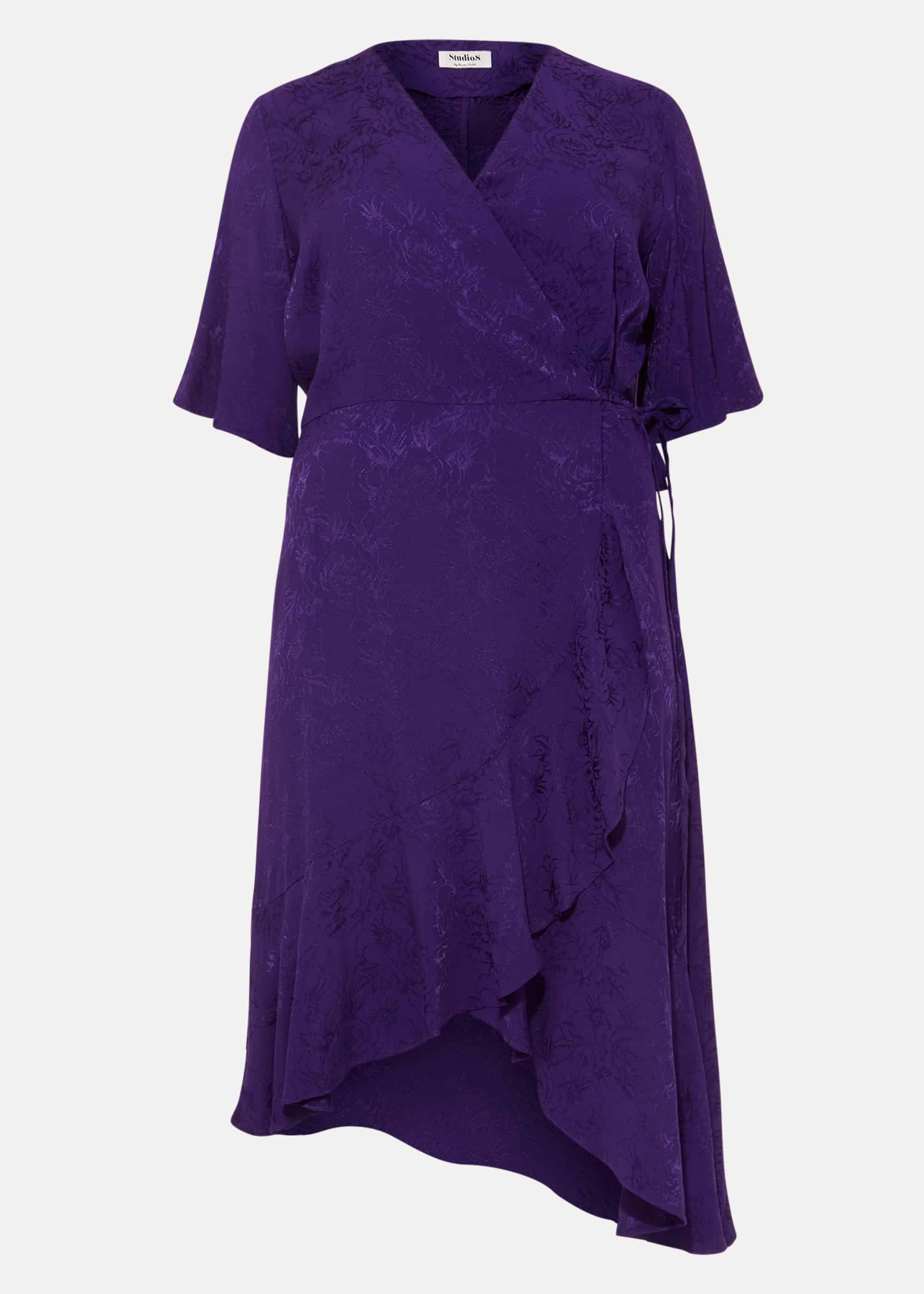 Olive Wrap Jacquard Dress
