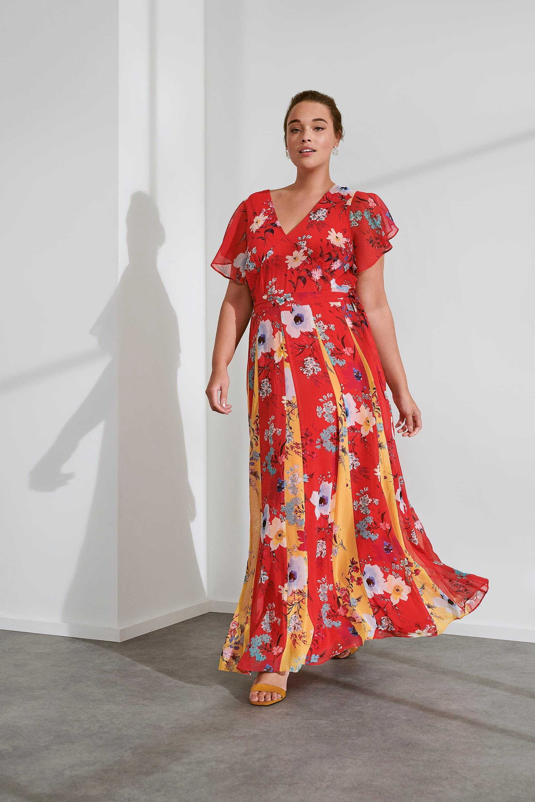 Valerie Contrast Floral Maxi Dress