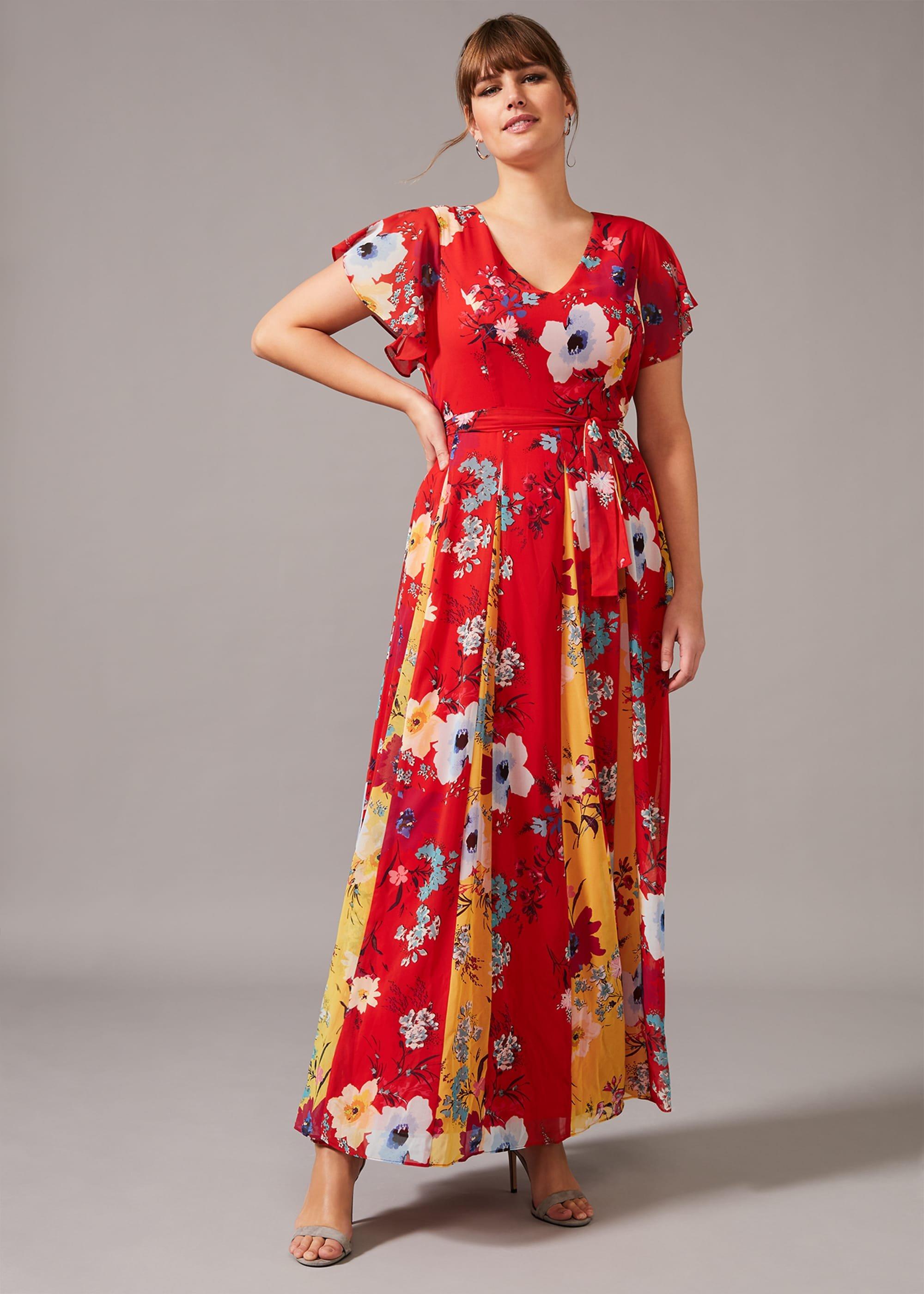 Valerie Contrast Floral Maxi Dress