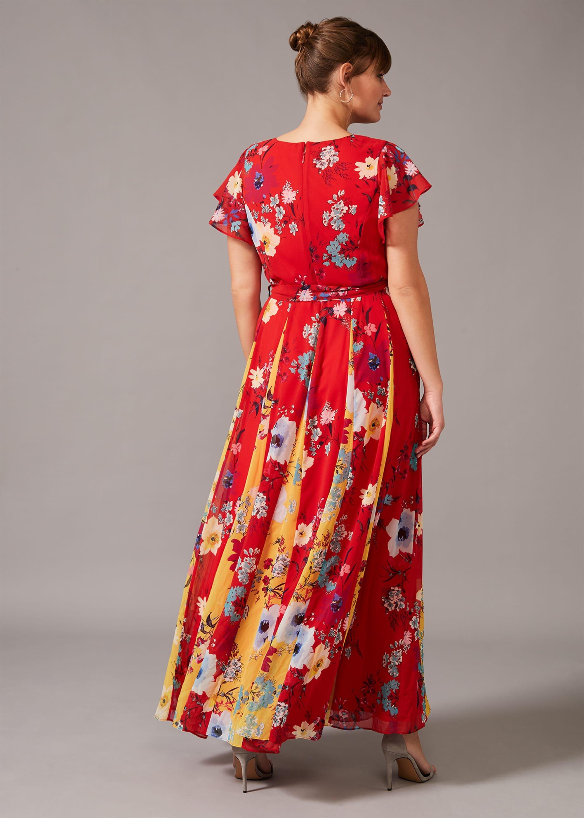 Valerie Contrast Floral Maxi Dress