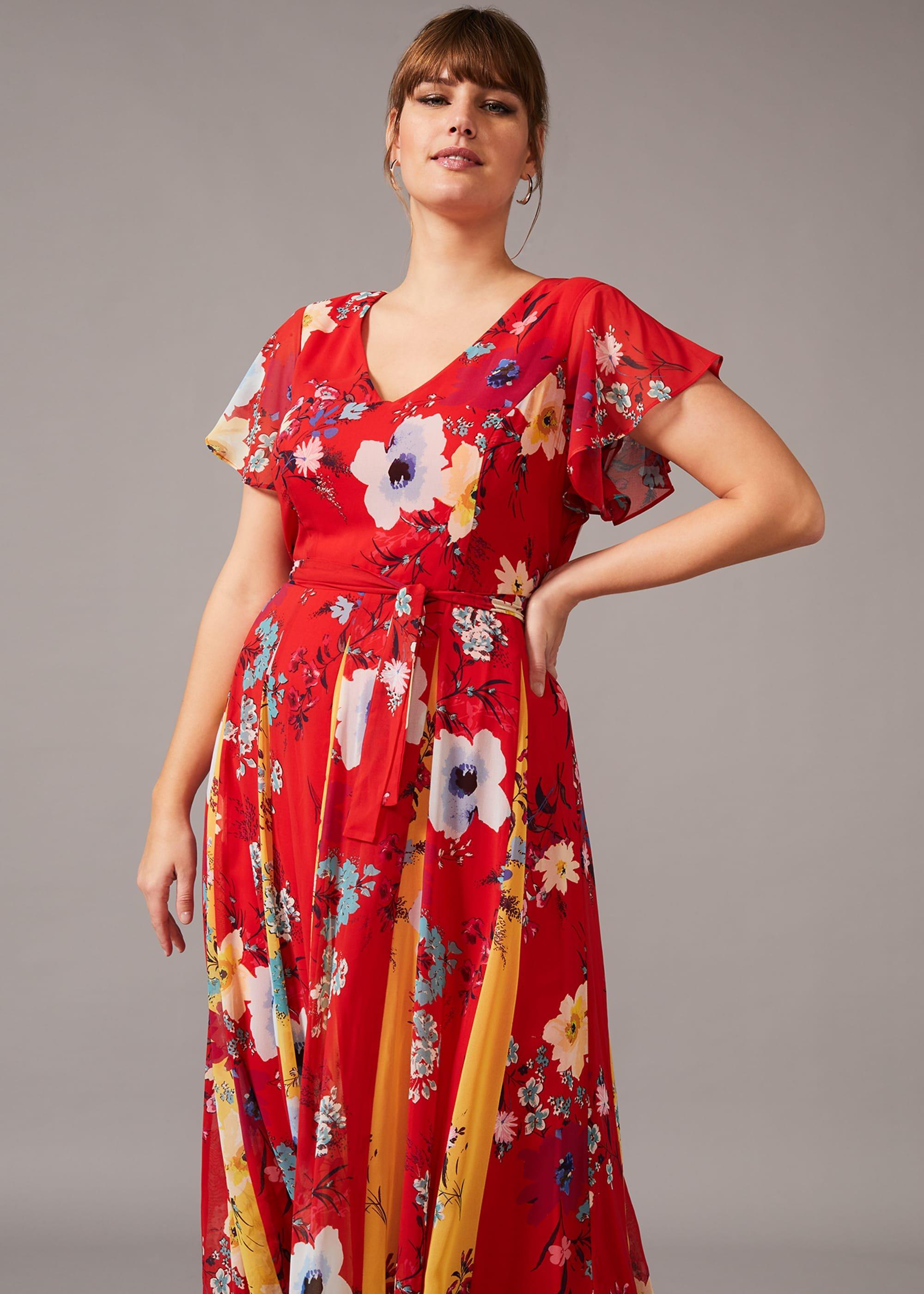 Valerie Contrast Floral Maxi Dress