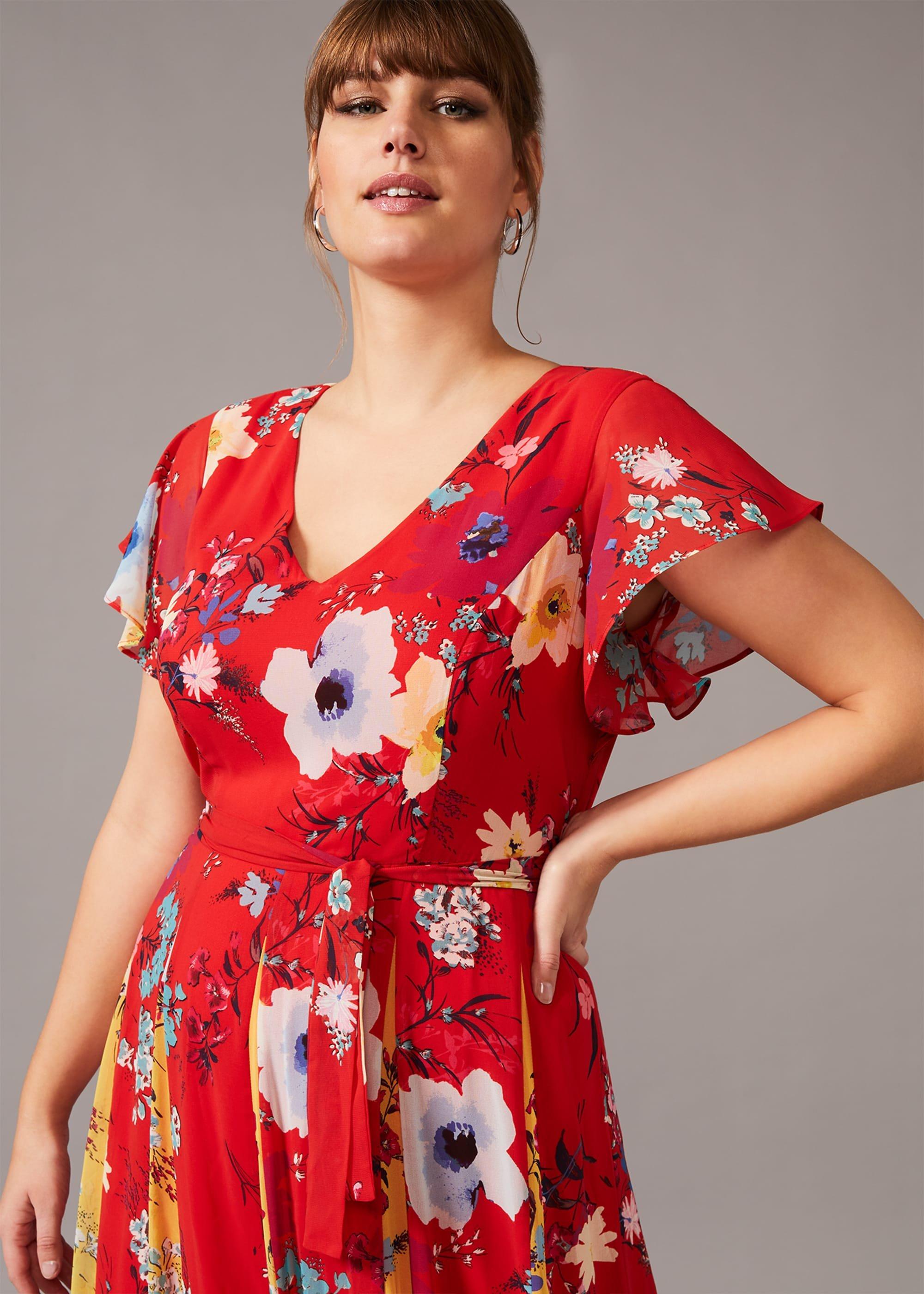 Valerie Contrast Floral Maxi Dress