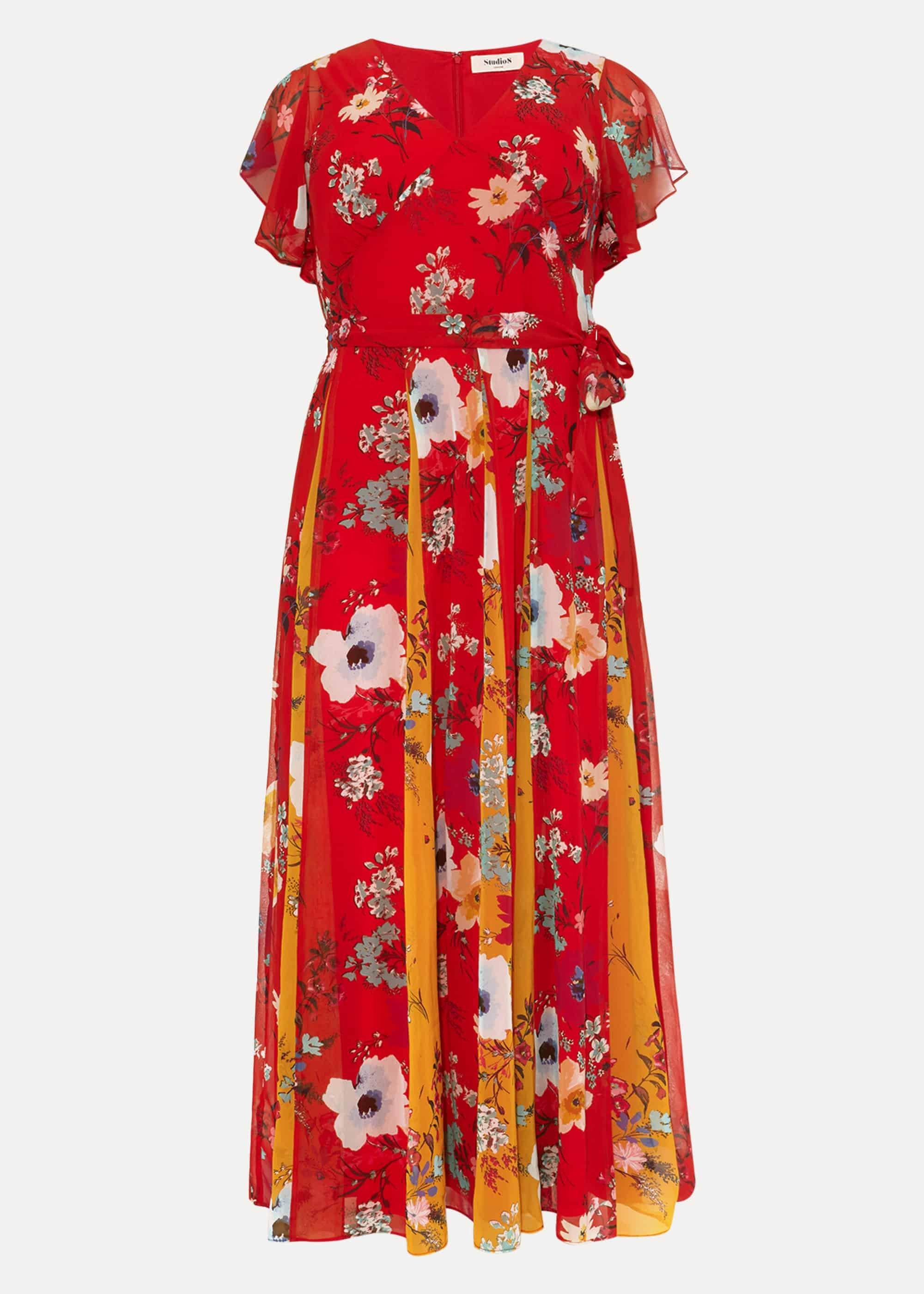 Valerie Contrast Floral Maxi Dress