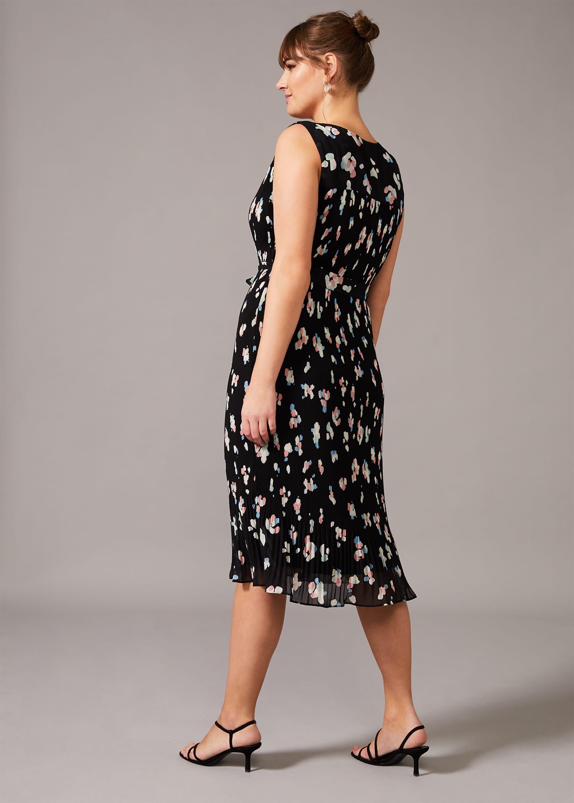 Bailey Spot Plisse Midi Dress