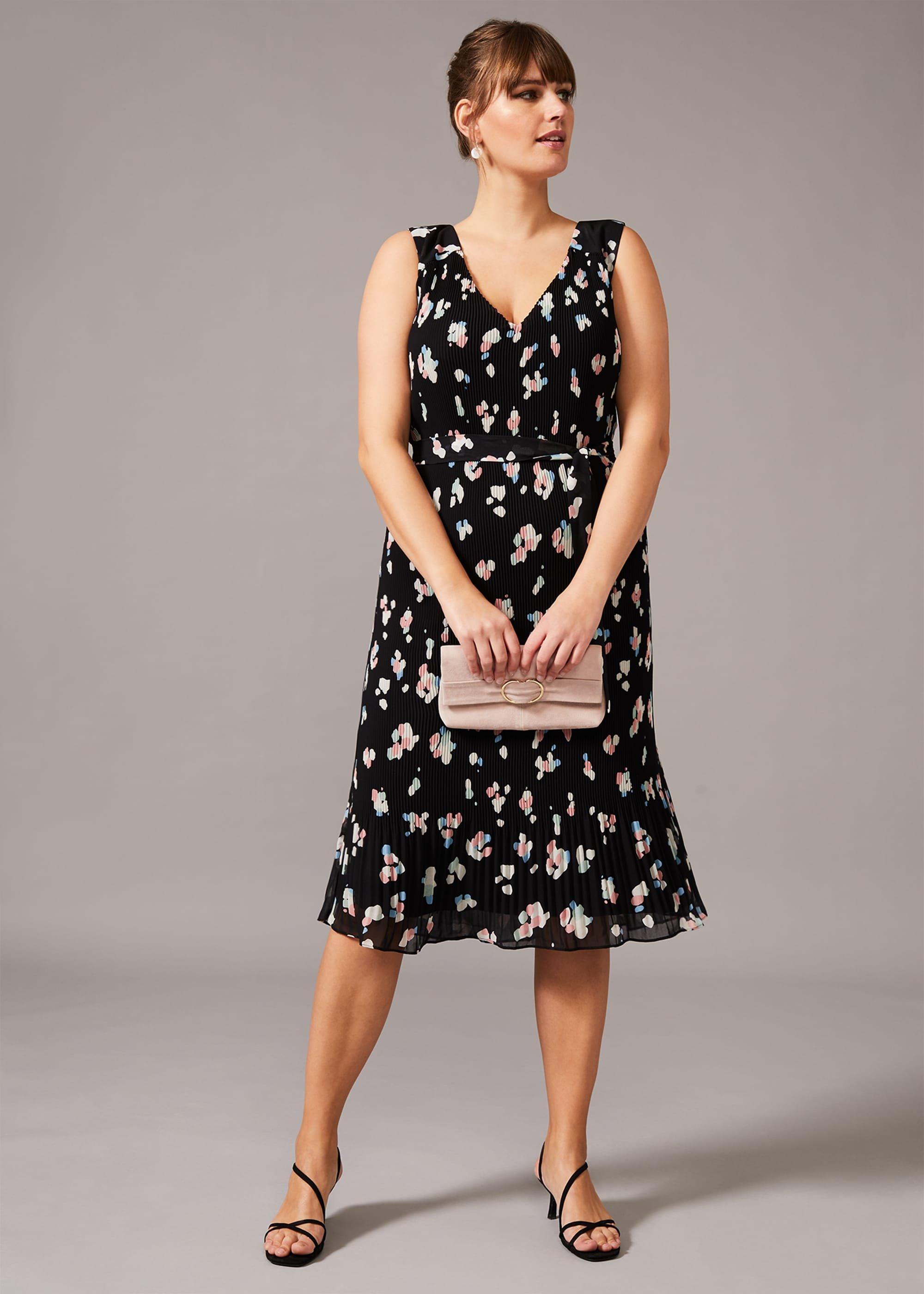 Bailey Spot Plisse Midi Dress