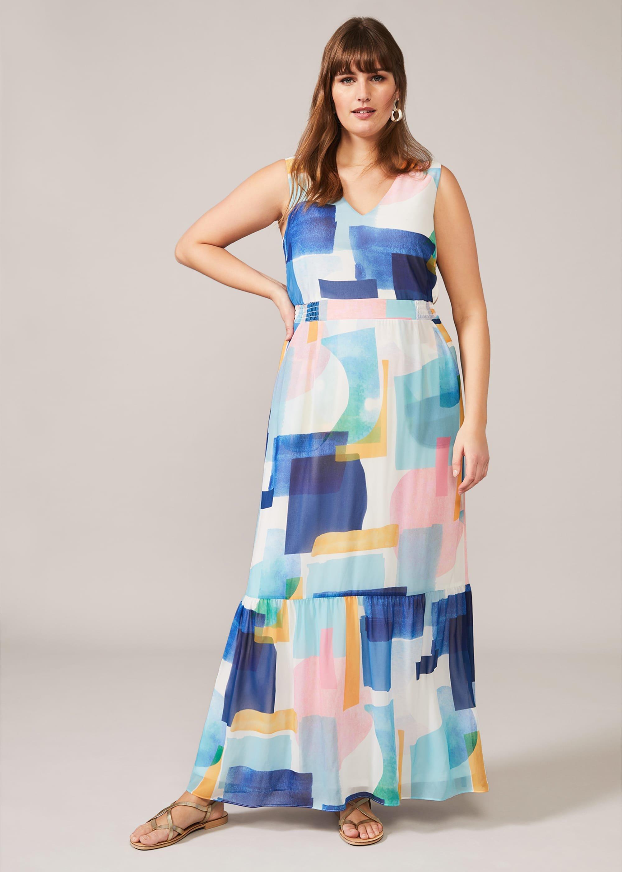 Eliza Abstract Print Maxi Dress