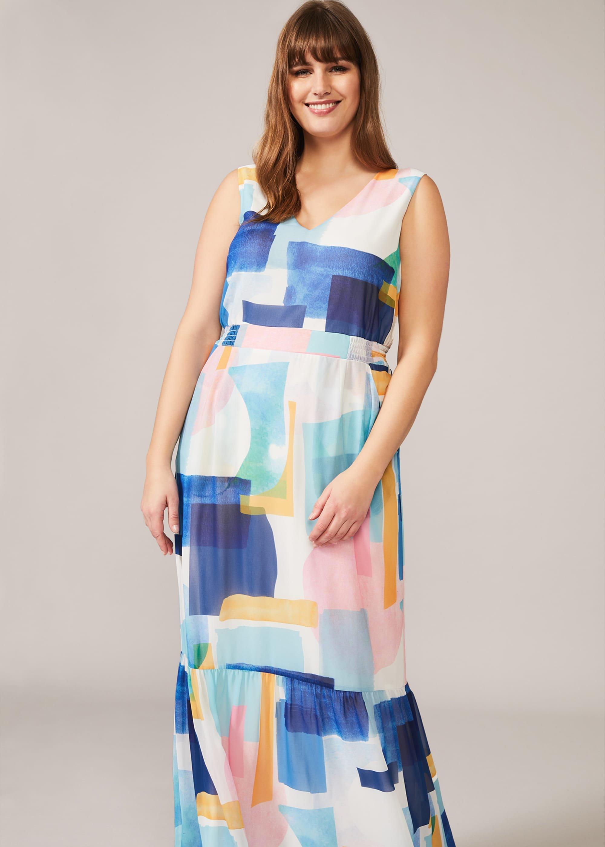 Eliza Abstract Print Maxi Dress