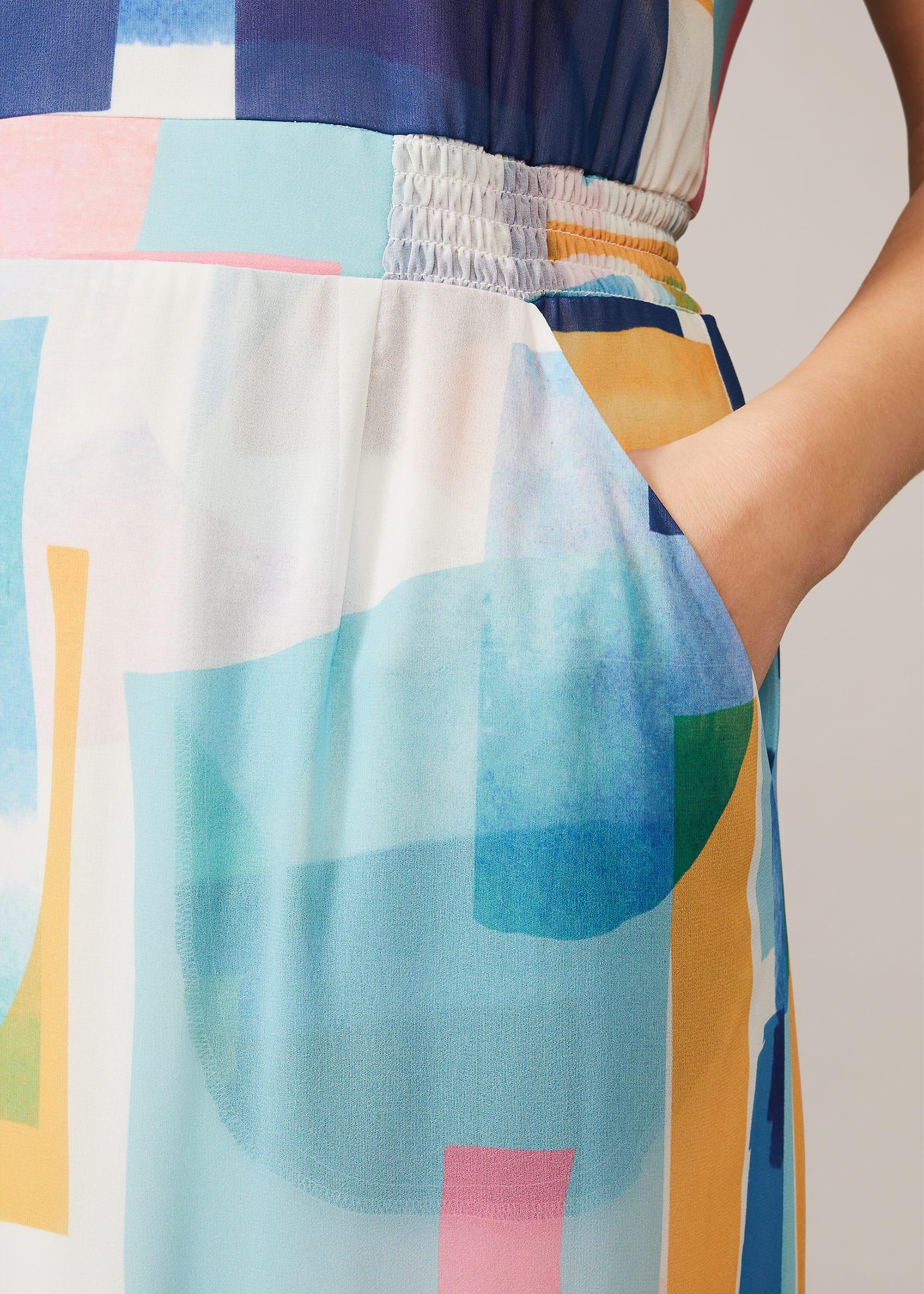 Eliza Abstract Print Maxi Dress