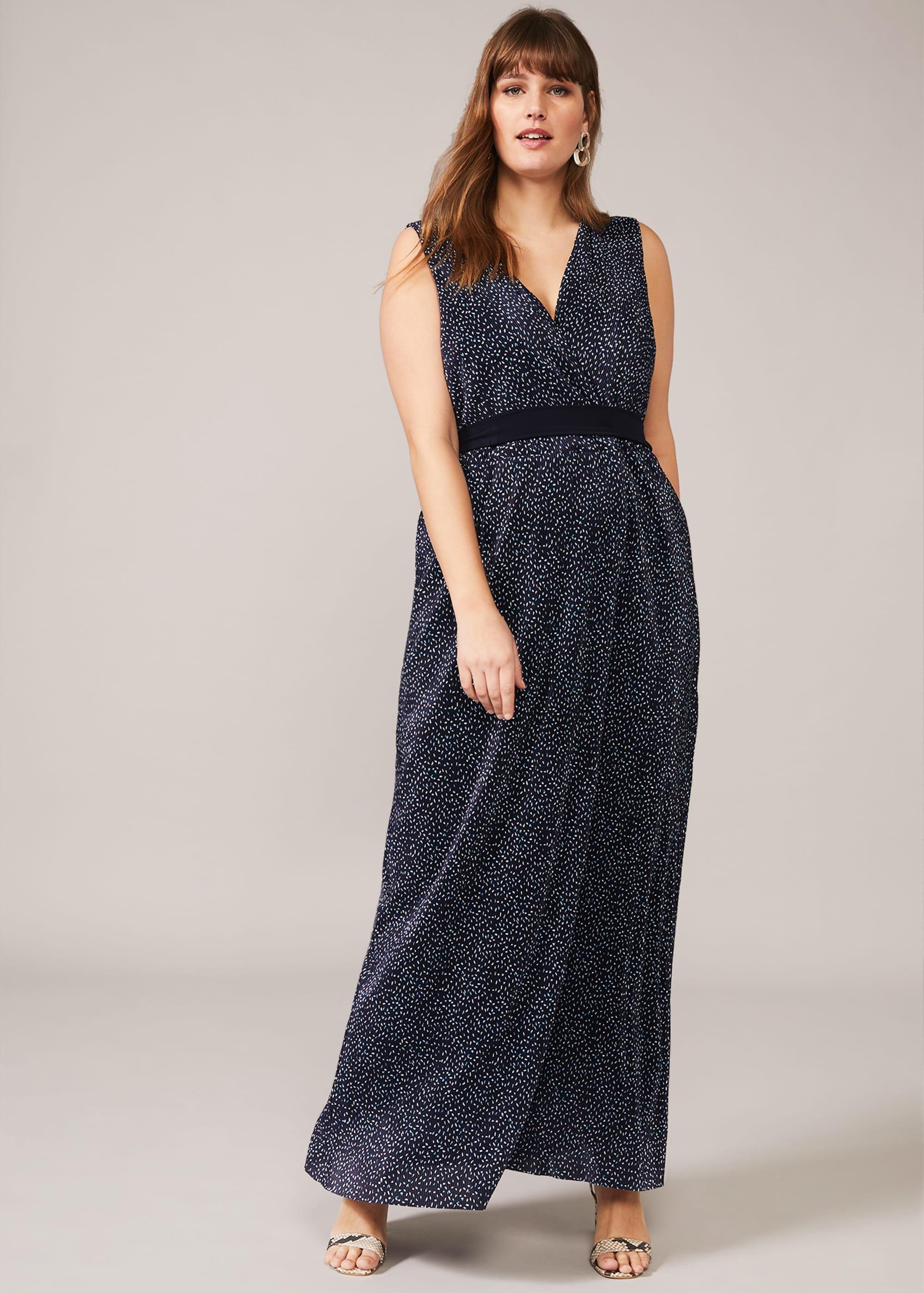 Maci Ditsy Plisse Maxi Dress