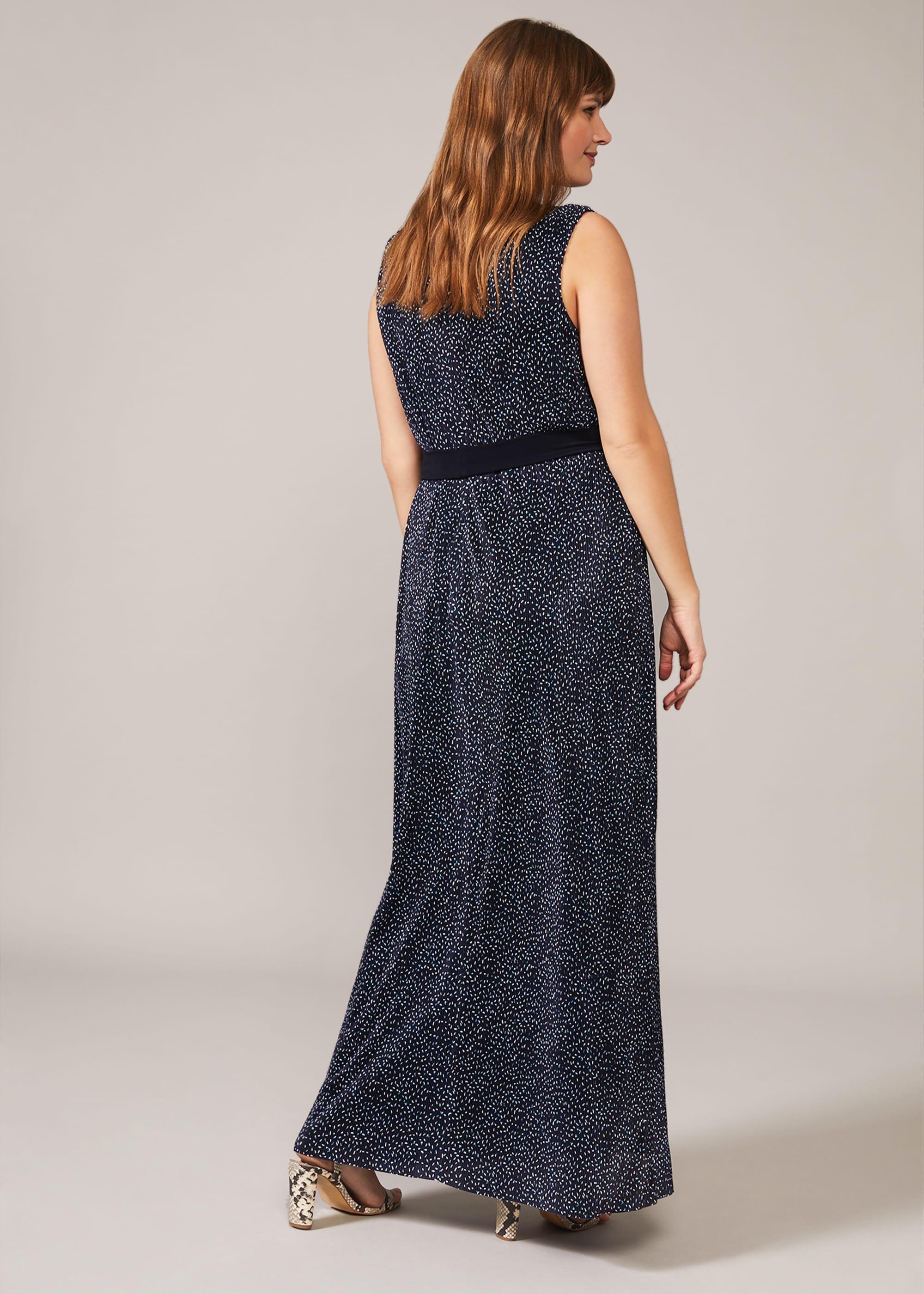 Maci Ditsy Plisse Maxi Dress