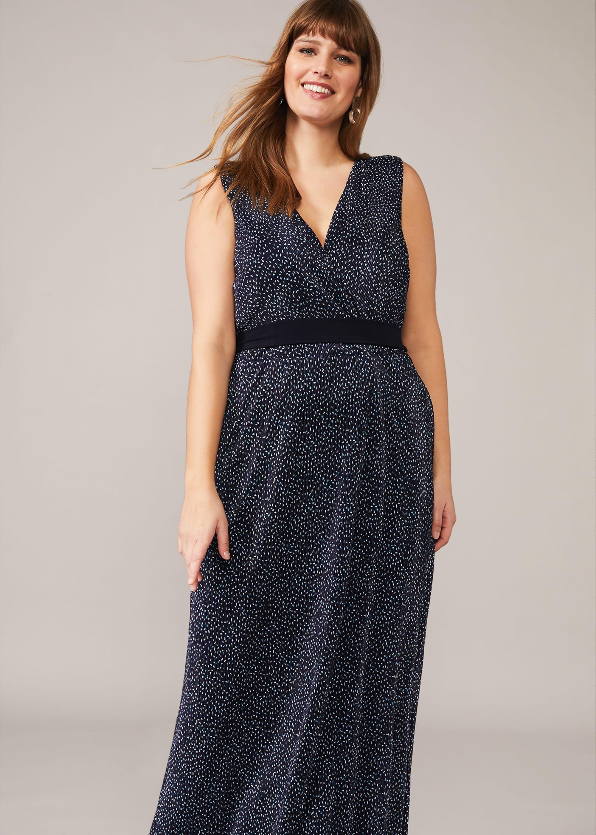 Maci Ditsy Plisse Maxi Dress