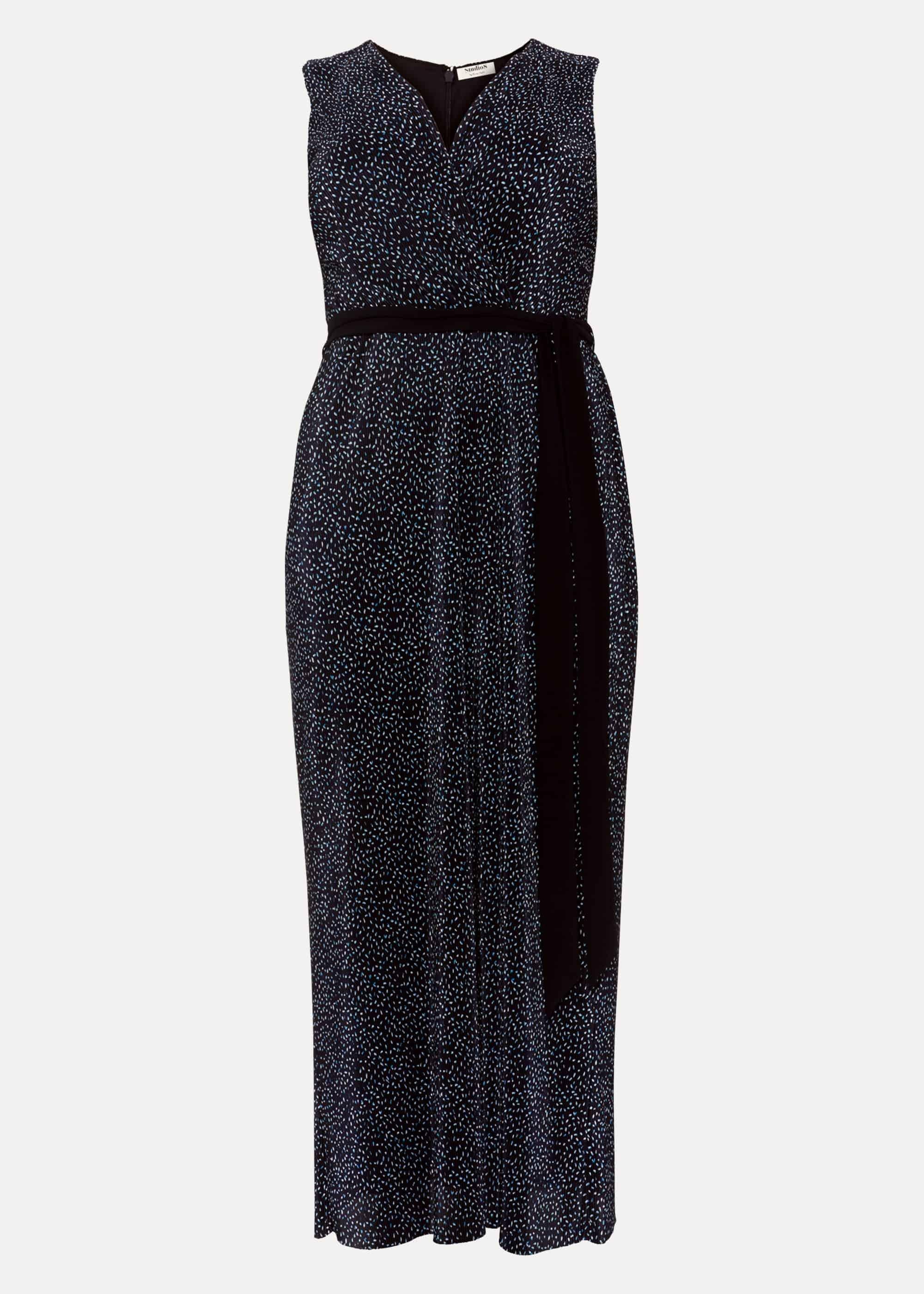 Maci Ditsy Plisse Maxi Dress