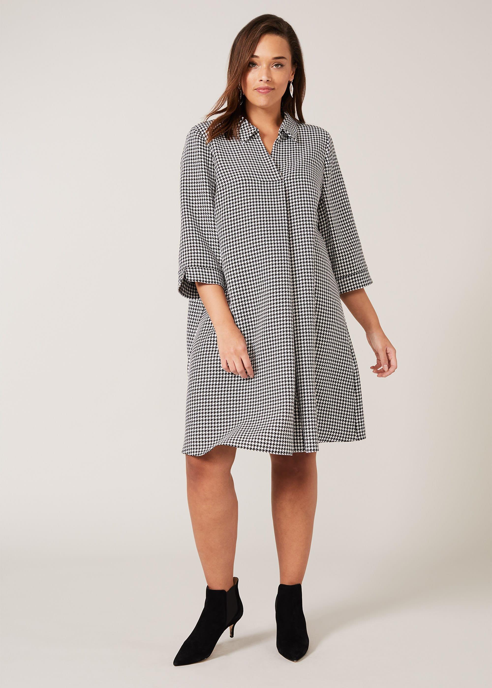 Joanne Dogtooth Swing Dress