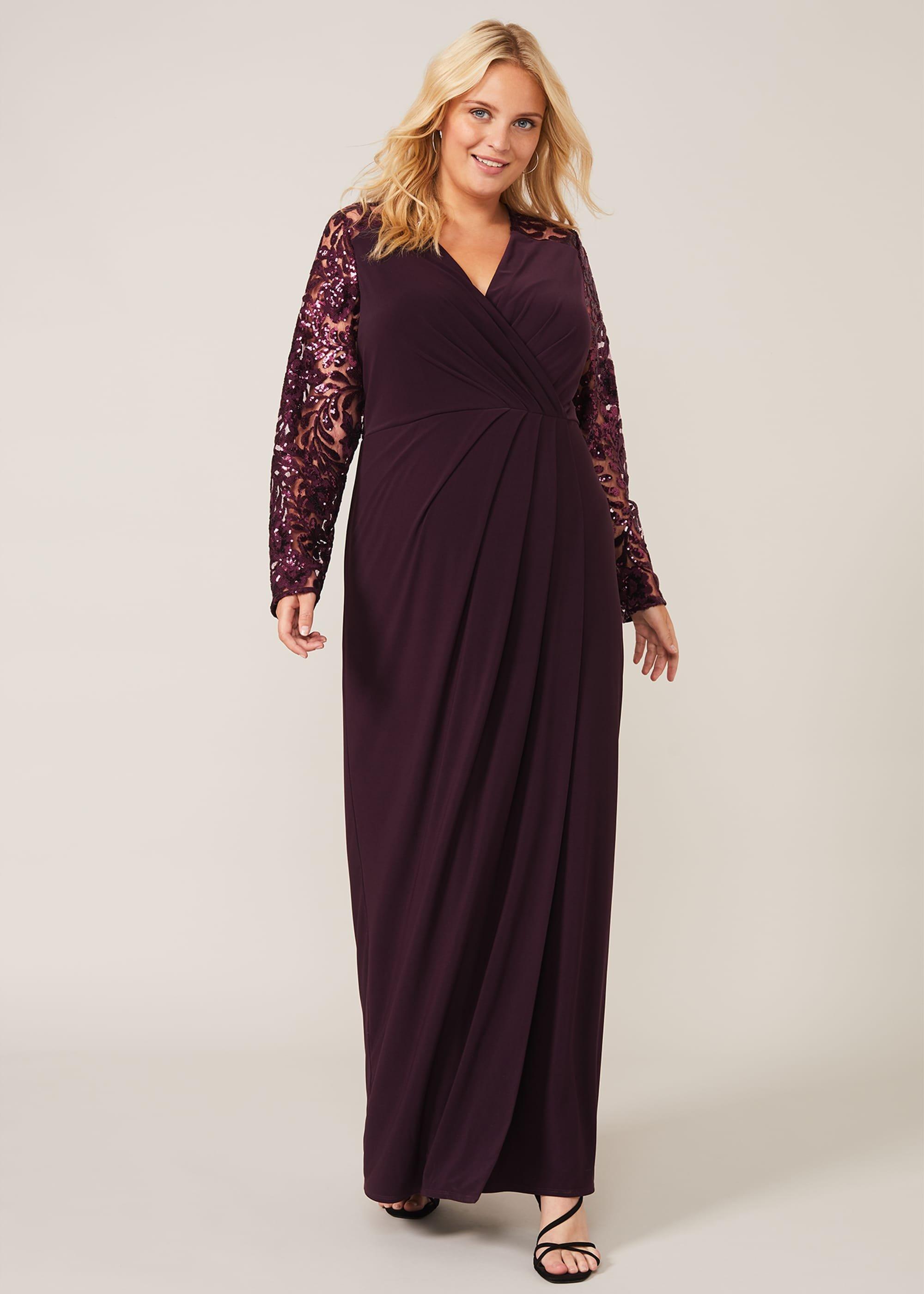 Melony Sequin Sleeve Maxi Dress