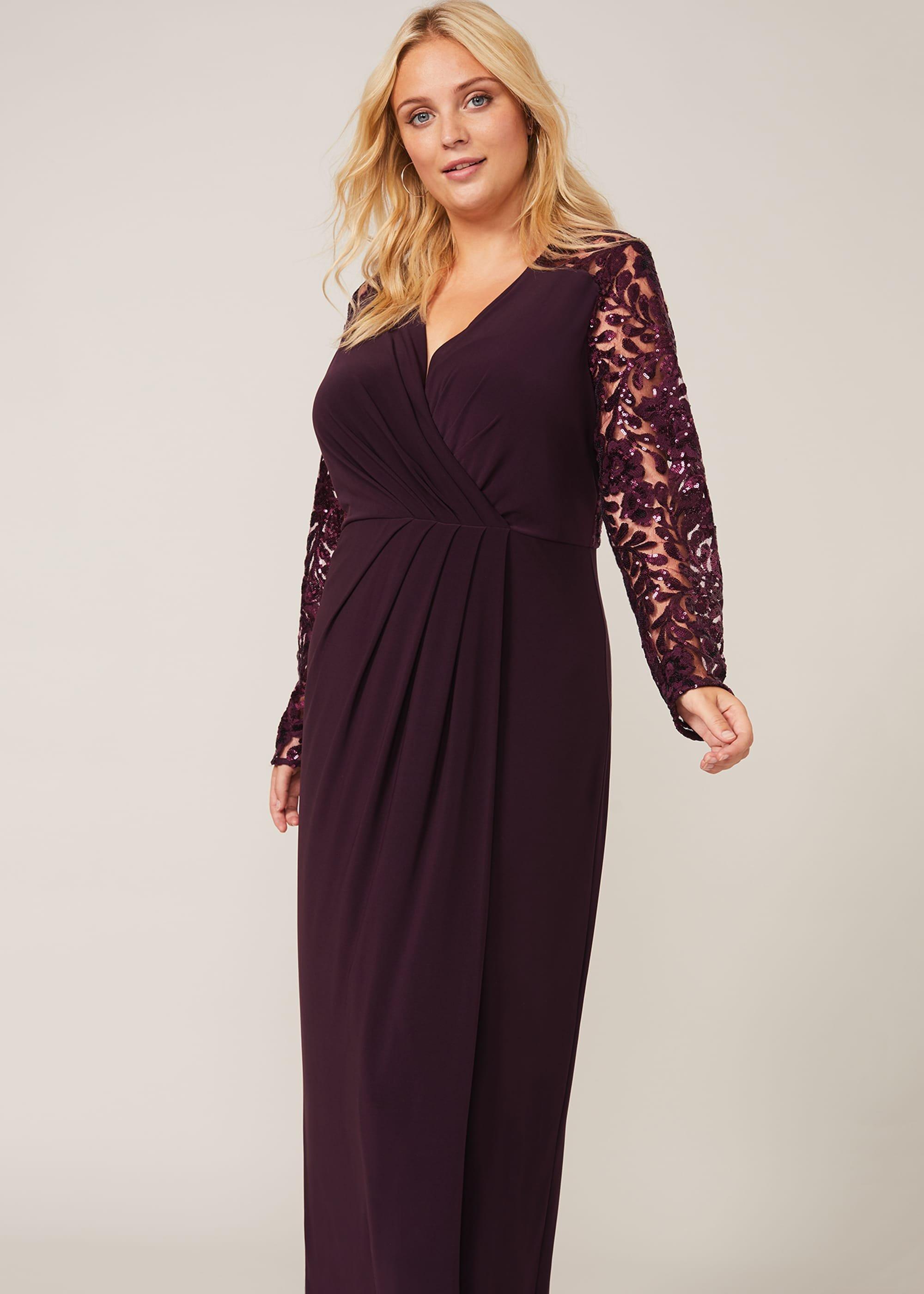 Melony Sequin Sleeve Maxi Dress