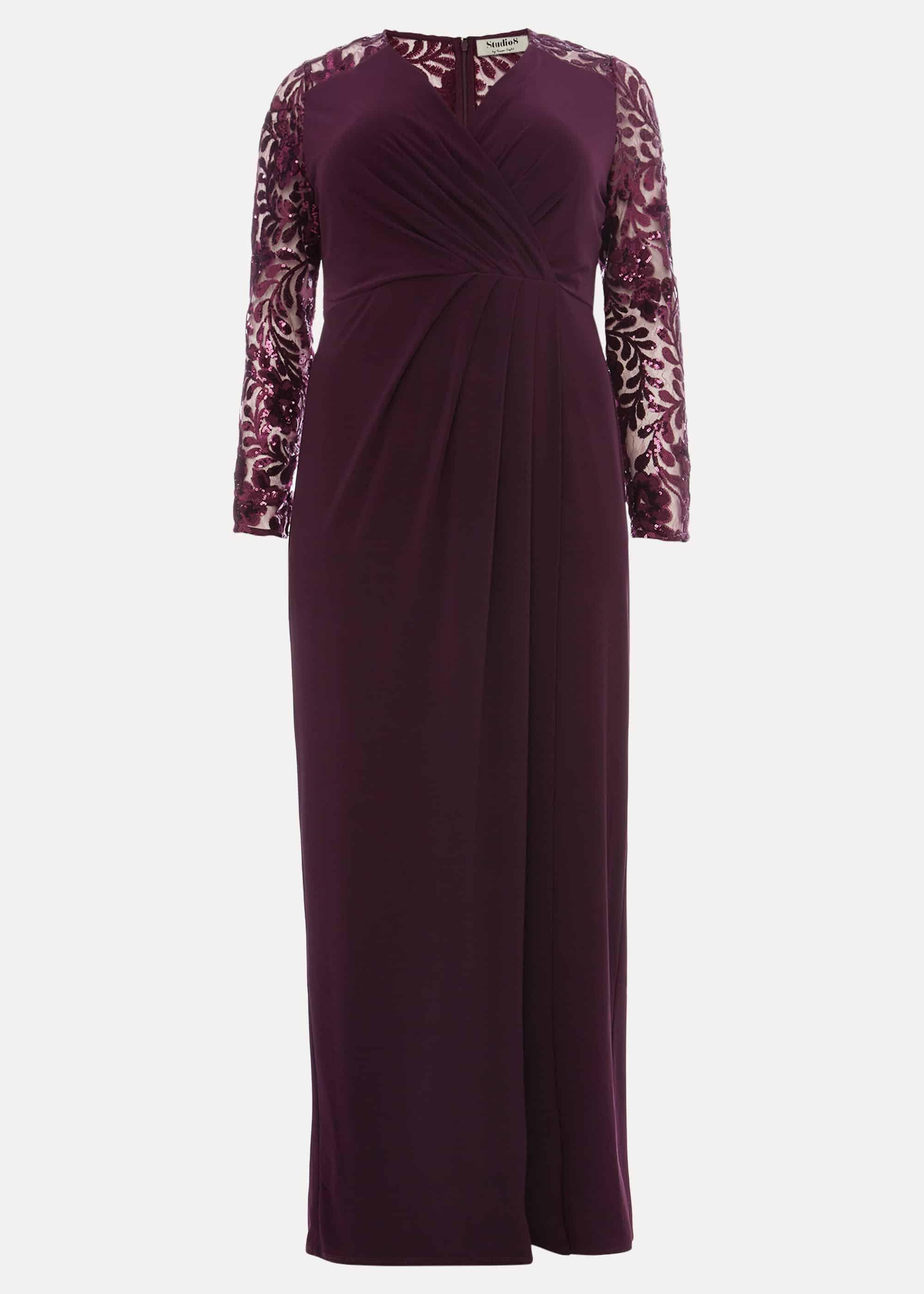 Melony Sequin Sleeve Maxi Dress