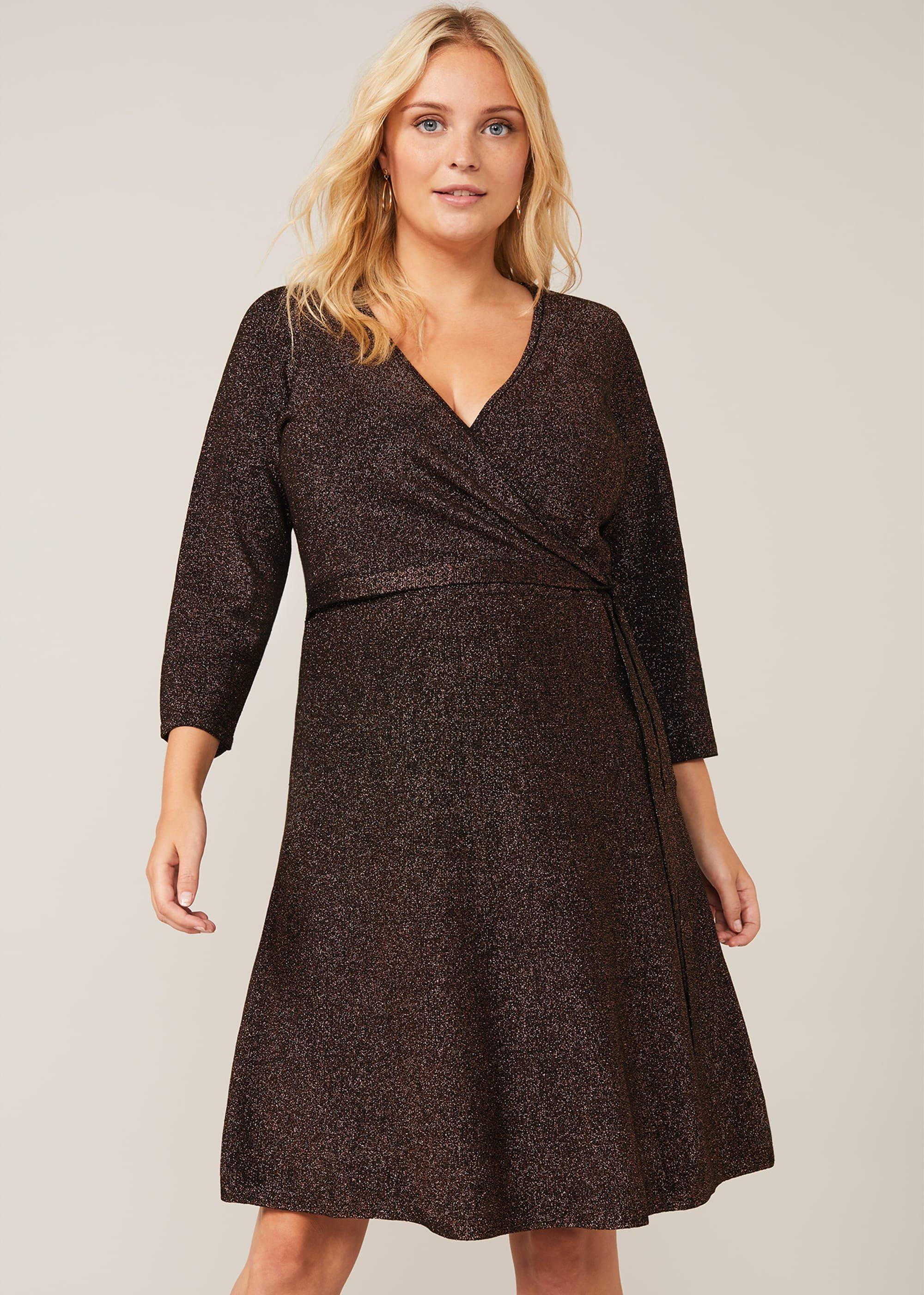 Jessica Shimmer Knitted Wrap Dress