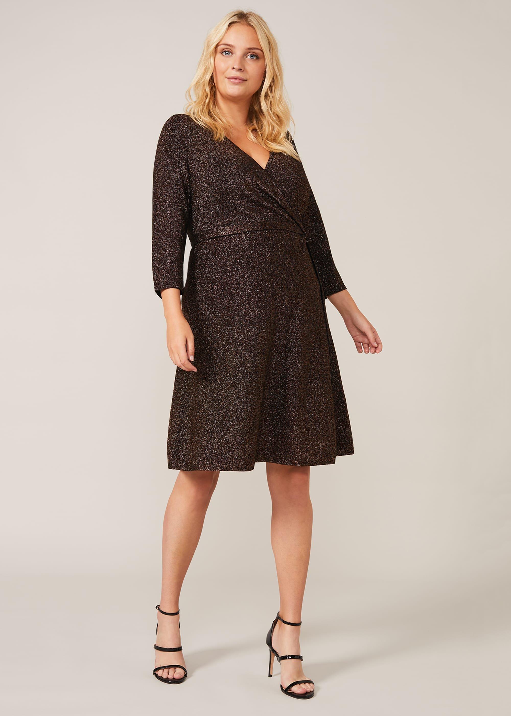 Jessica Shimmer Knitted Wrap Dress