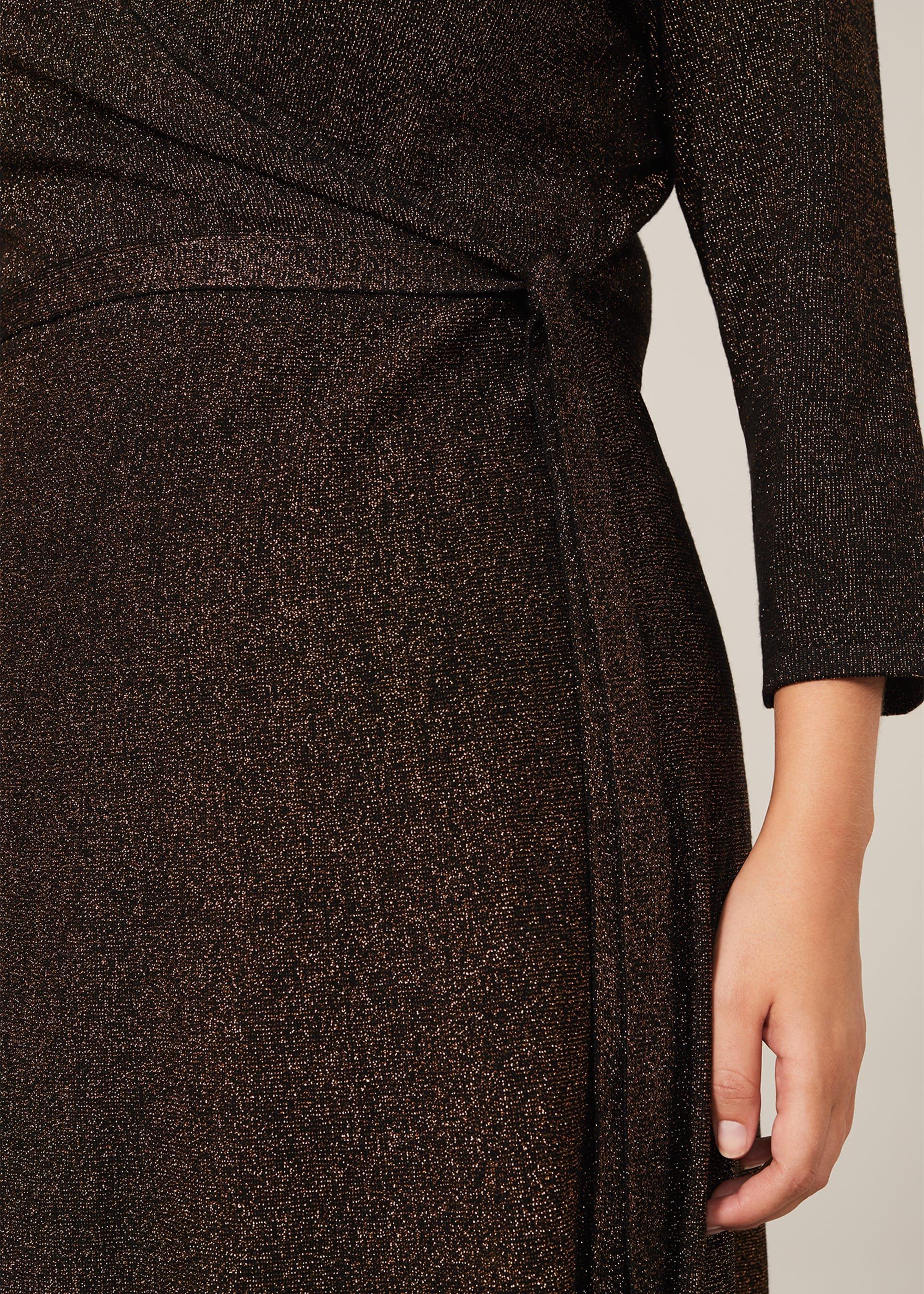 Jessica Shimmer Knitted Wrap Dress