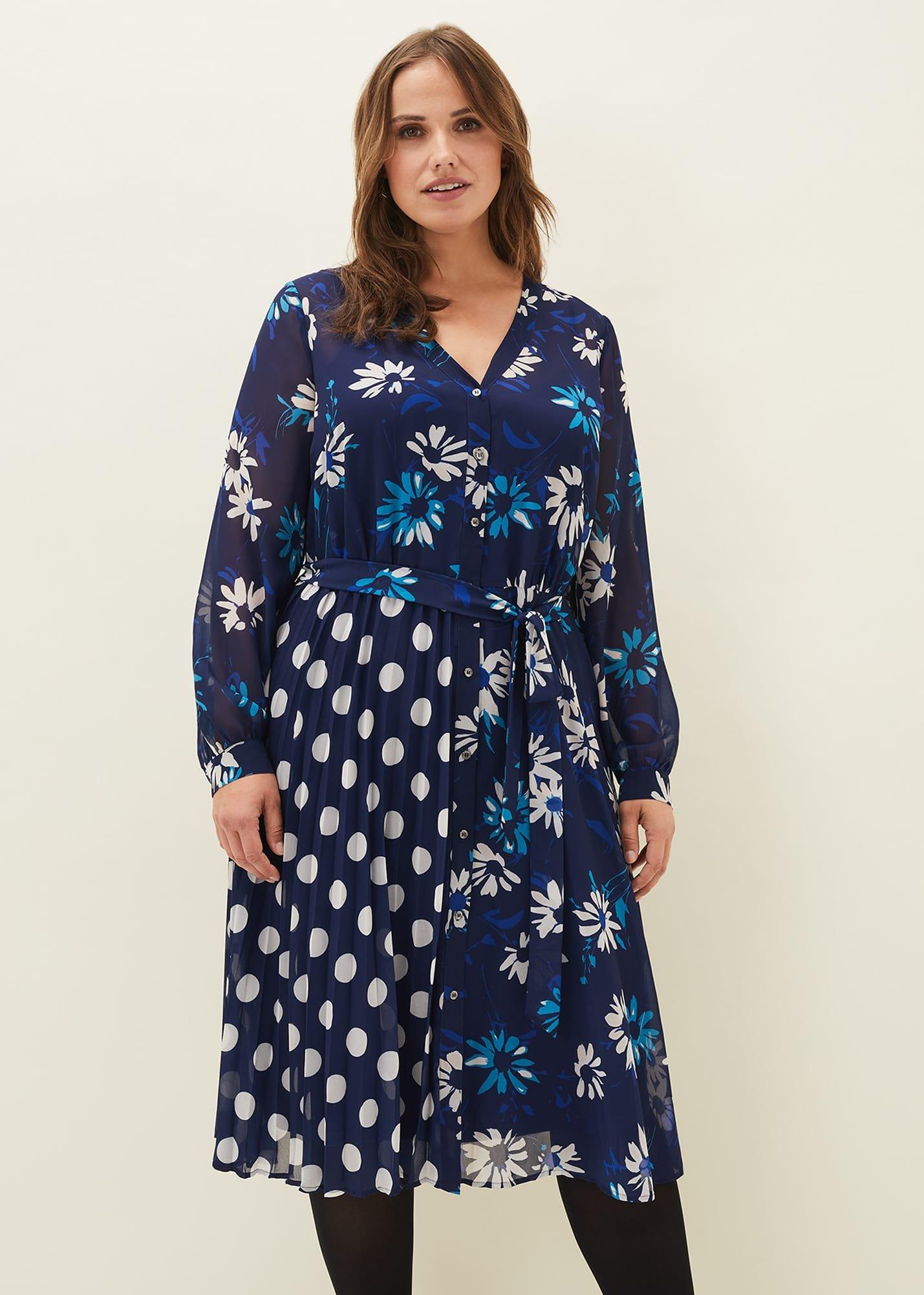 Jennifer Mixed Print Shirt Dress