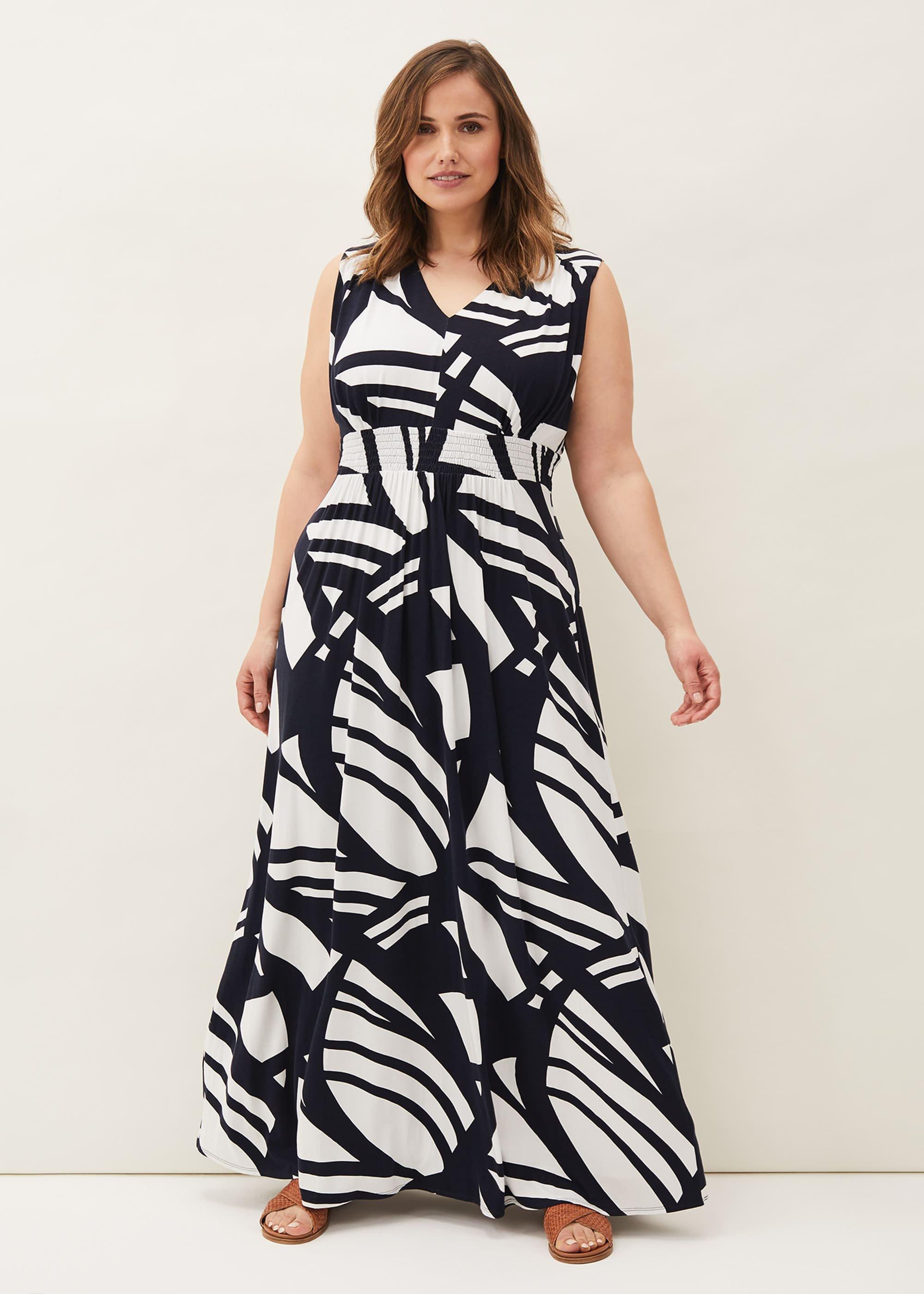 Ostia Abstract Stripe Maxi Dress