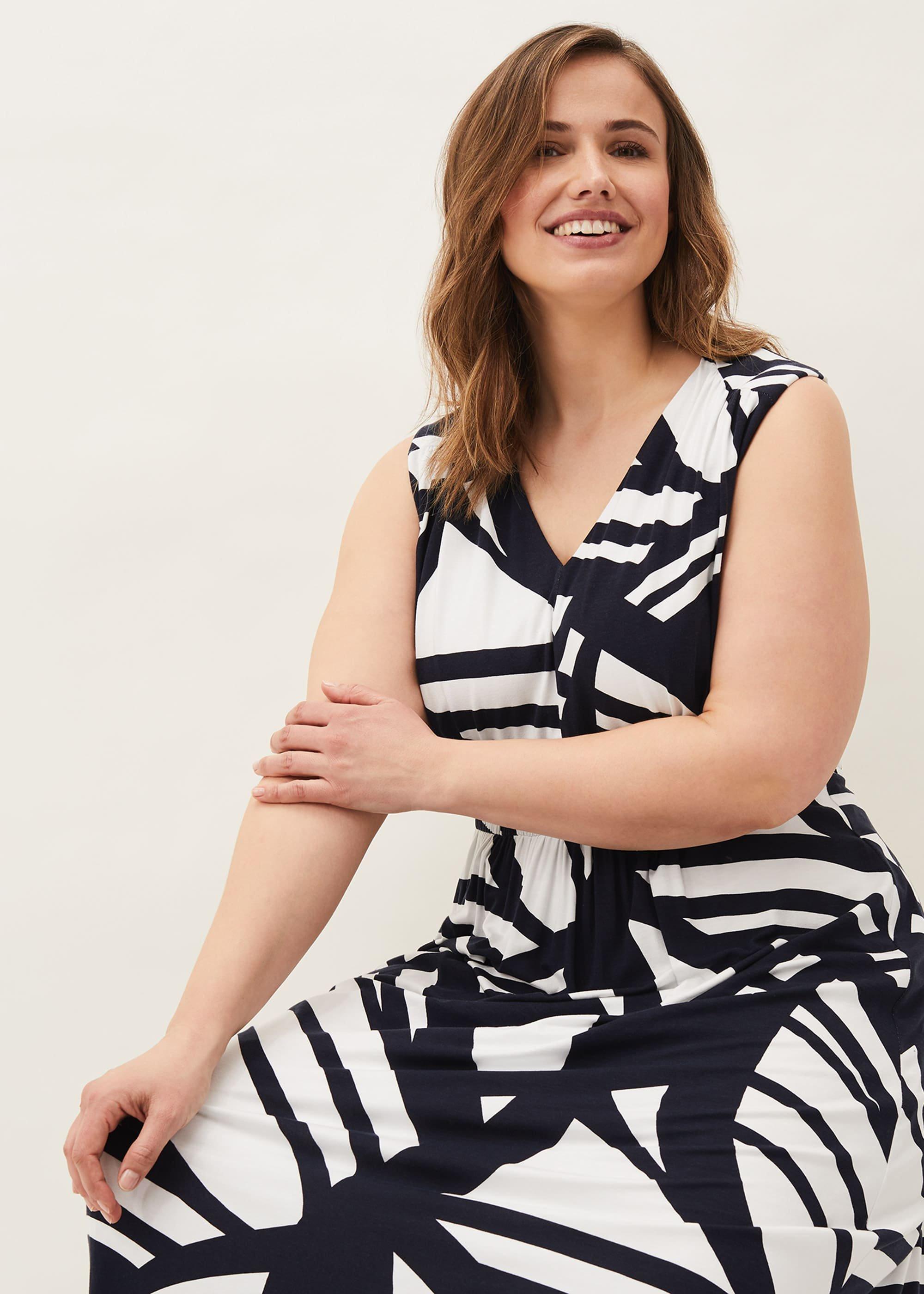 Ostia Abstract Stripe Maxi Dress