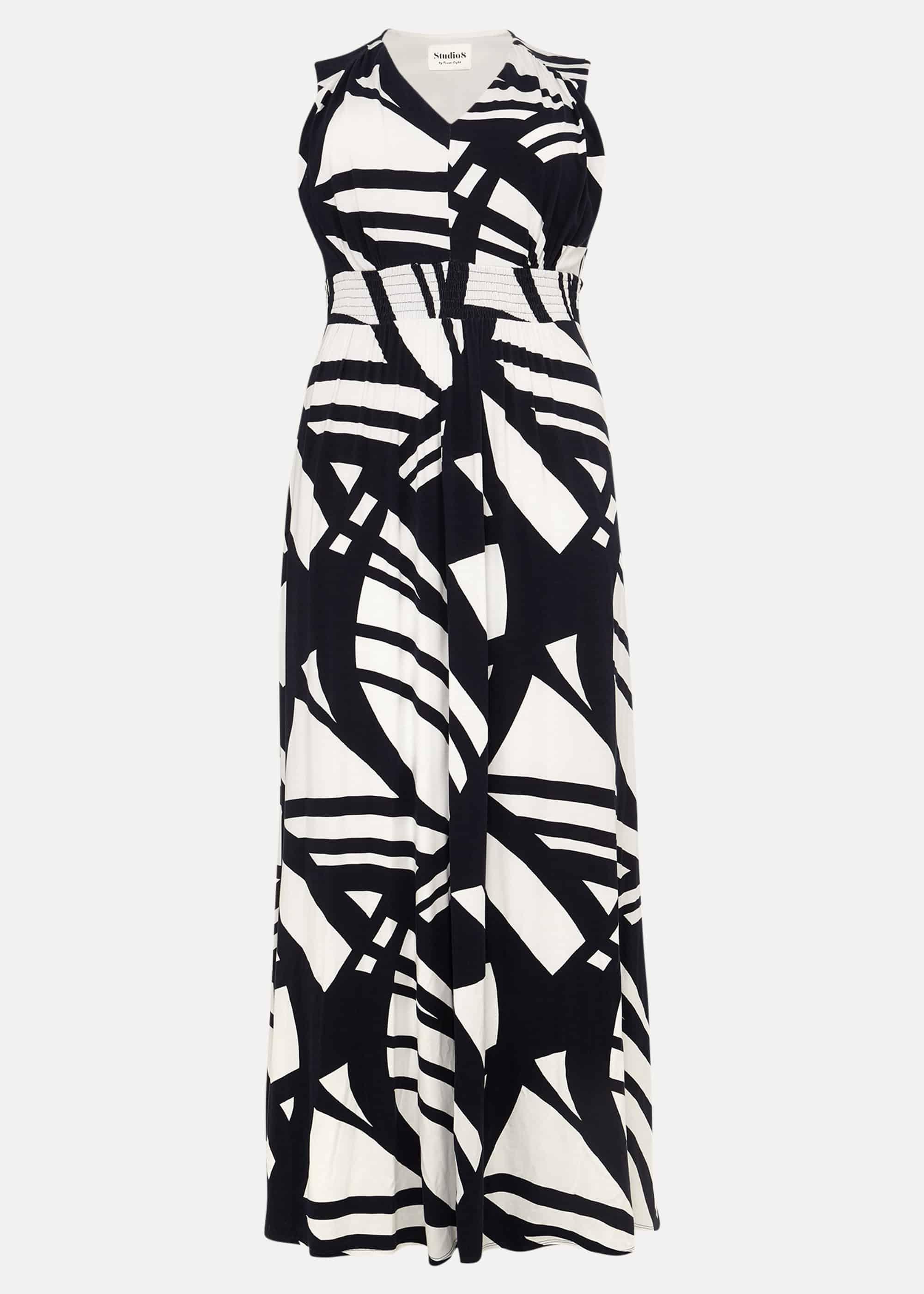 Ostia Abstract Stripe Maxi Dress