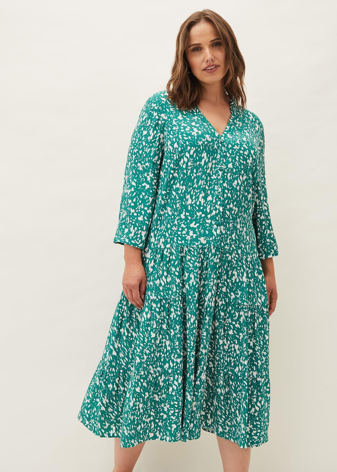 Penele Abstract Print Midi Dress