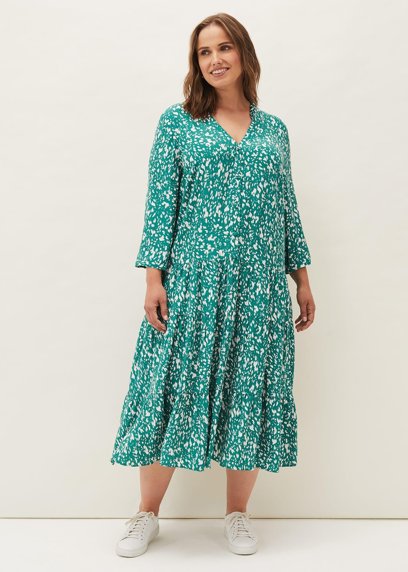 Penele Abstract Print Midi Dress