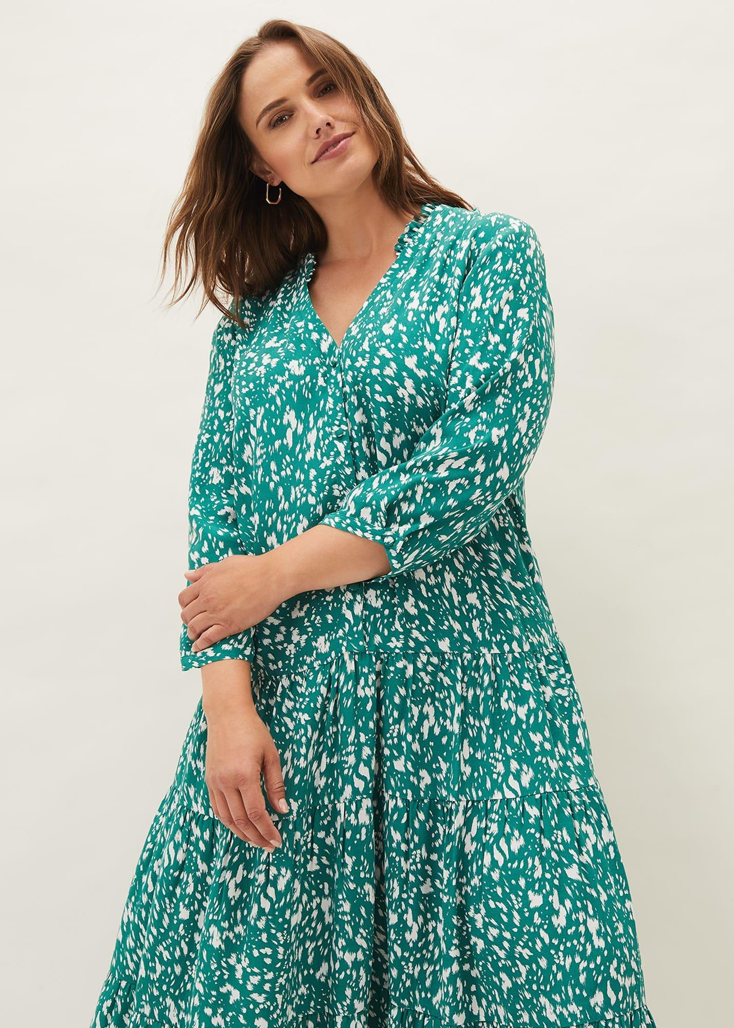 Penele Abstract Print Midi Dress