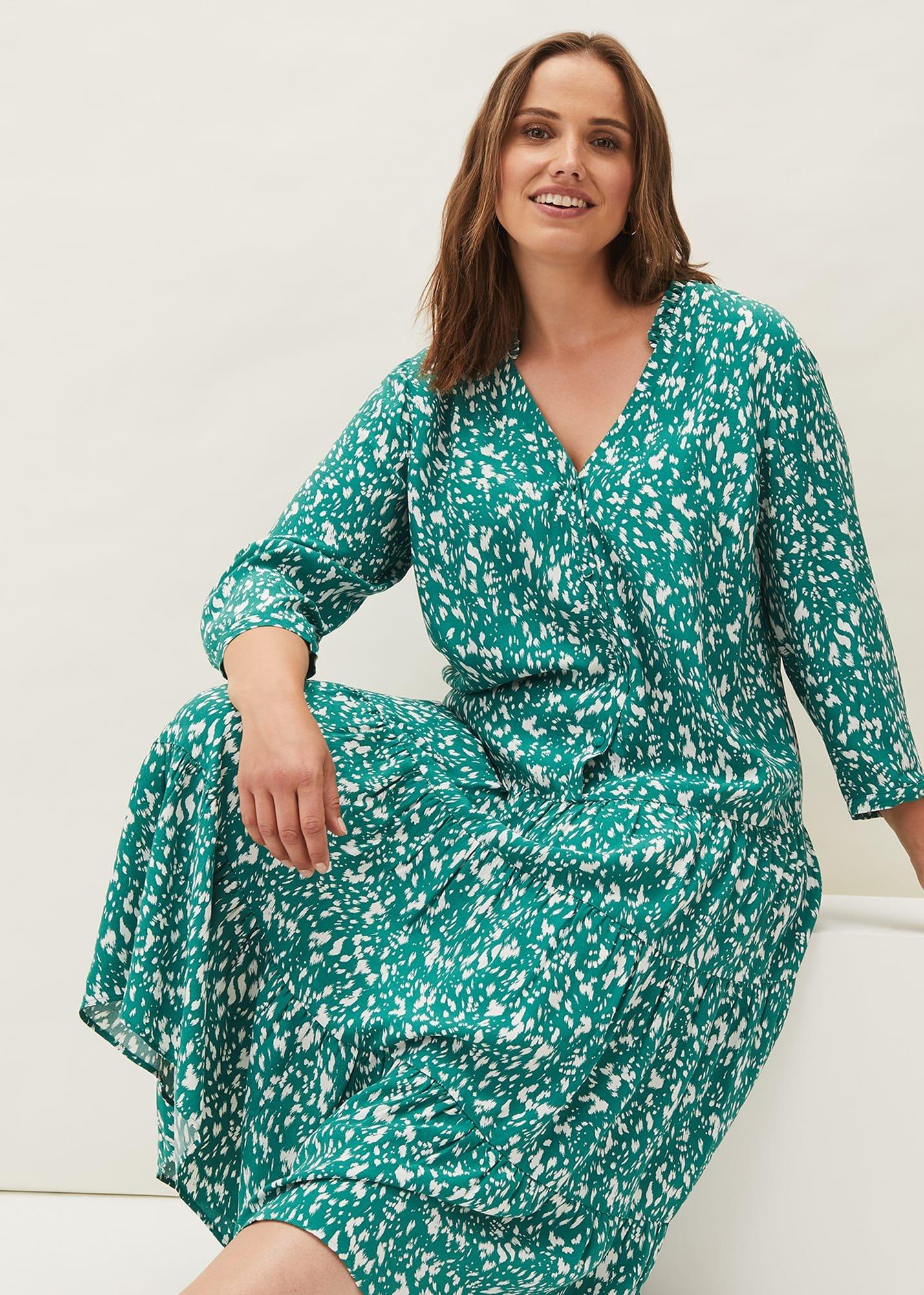 Penele Abstract Print Midi Dress