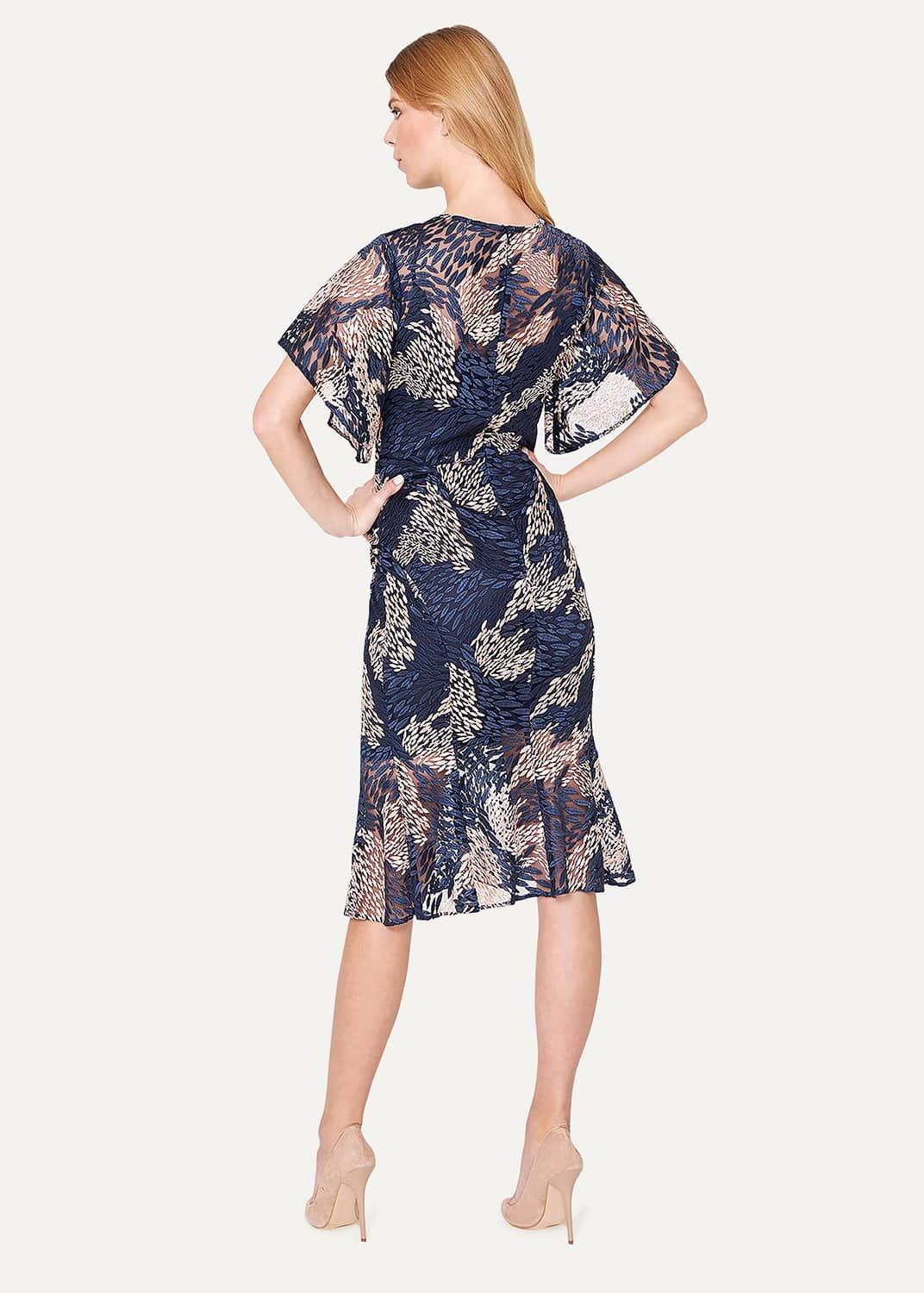 Jamil Lace Fluted Sleeve Dress