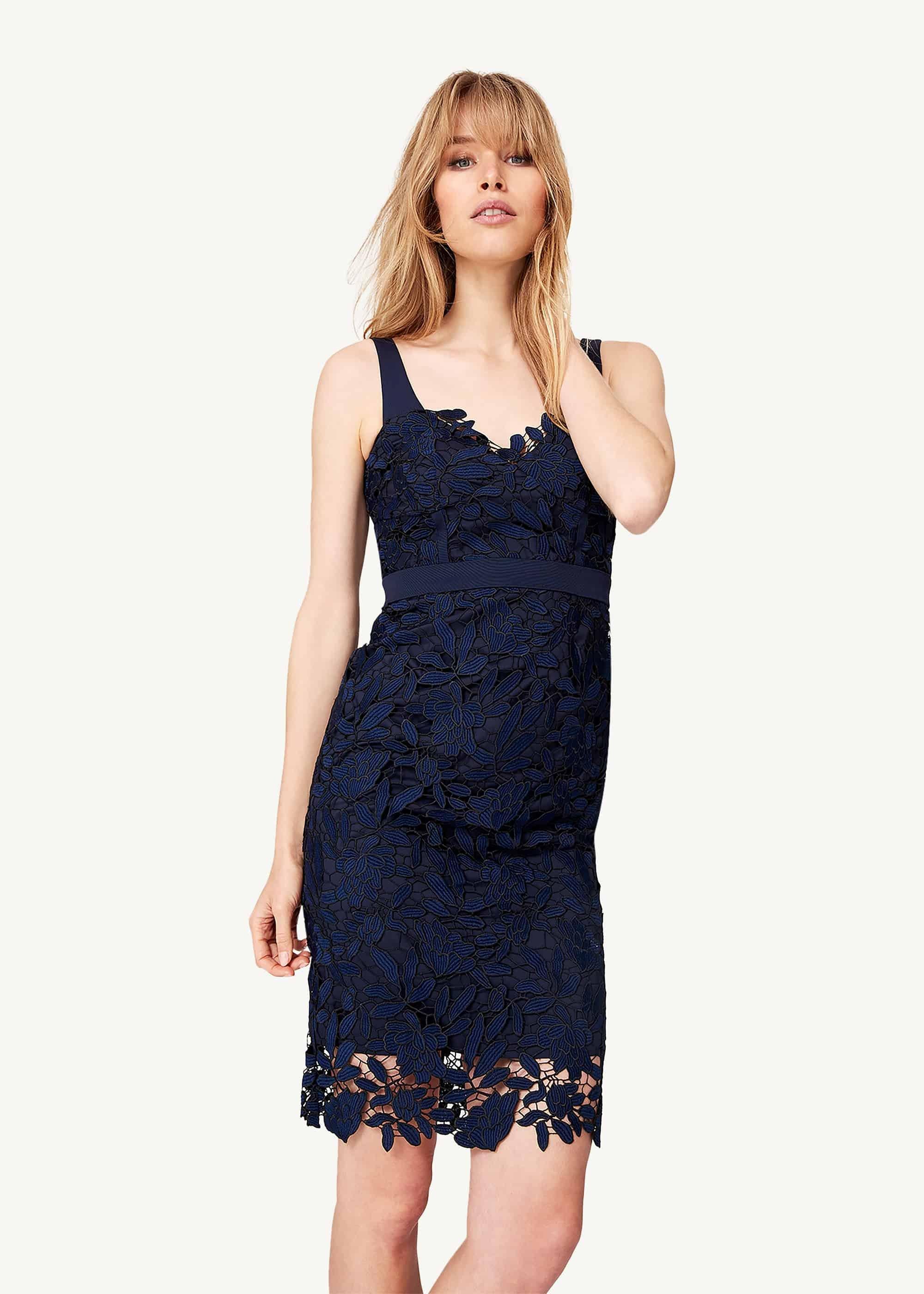 Abella Boned Lace Midi Dress