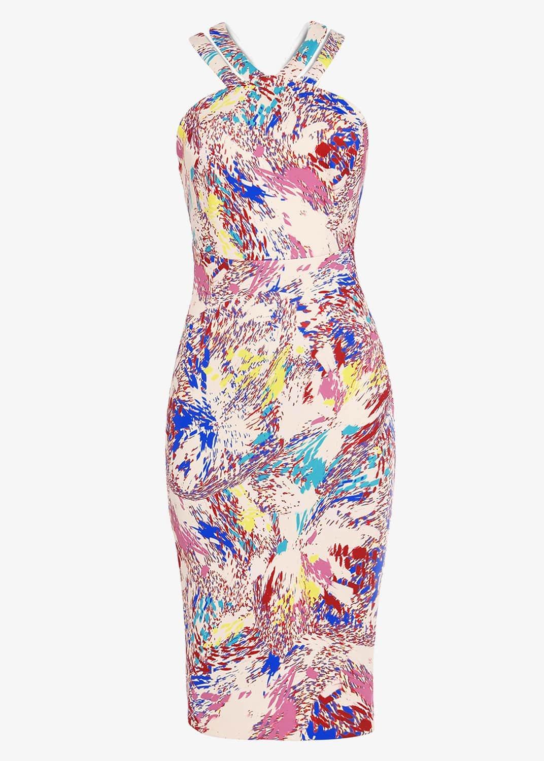 Audrina Print Scuba Dress
