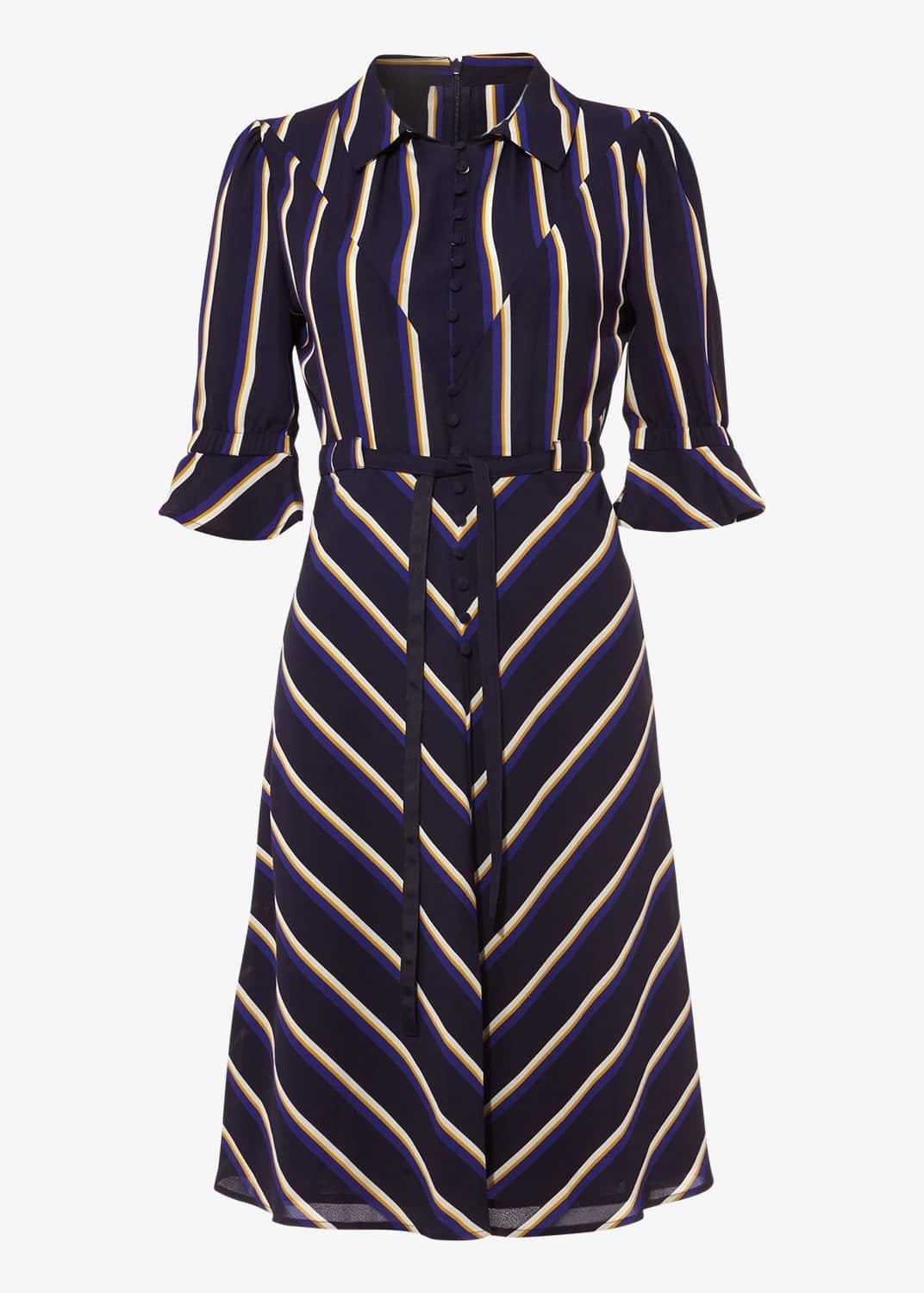 Astrid Stripe Belted Shirt Dress