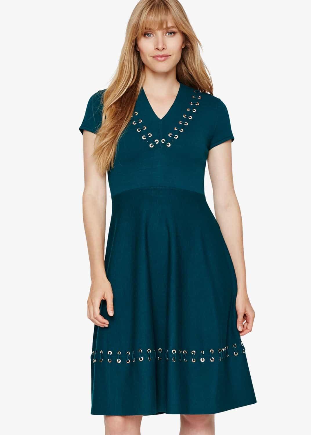 Etta Eyelet Detail Knit Dress