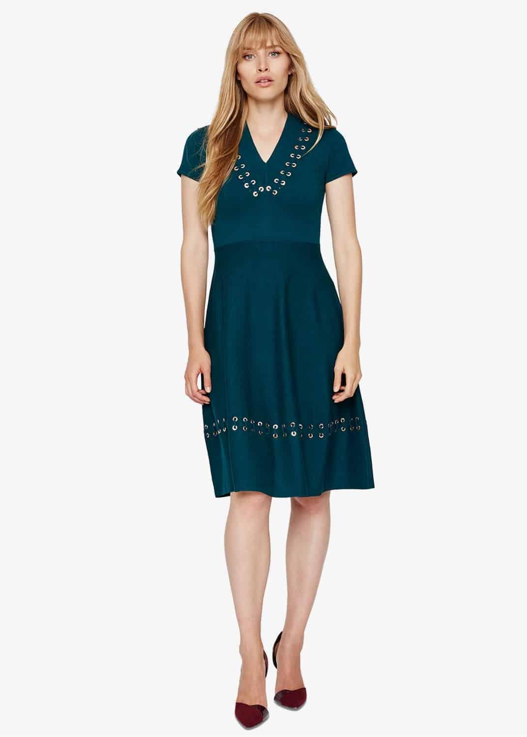 Etta Eyelet Detail Knit Dress