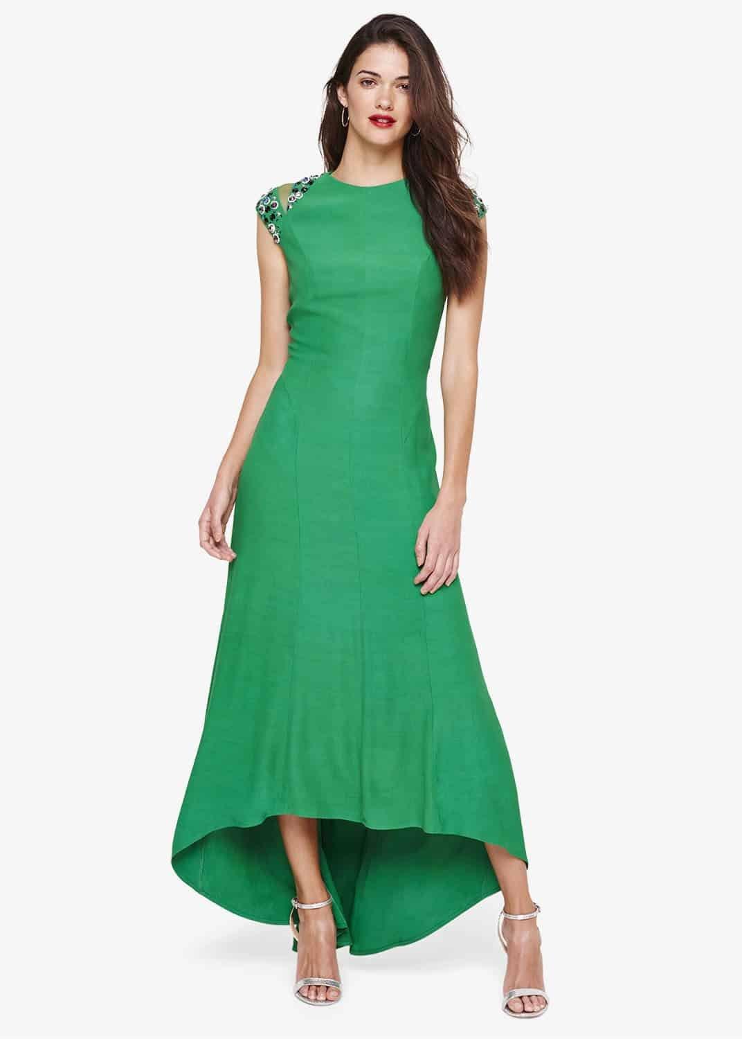 Deniz Embellished Shoulder Maxi Dress