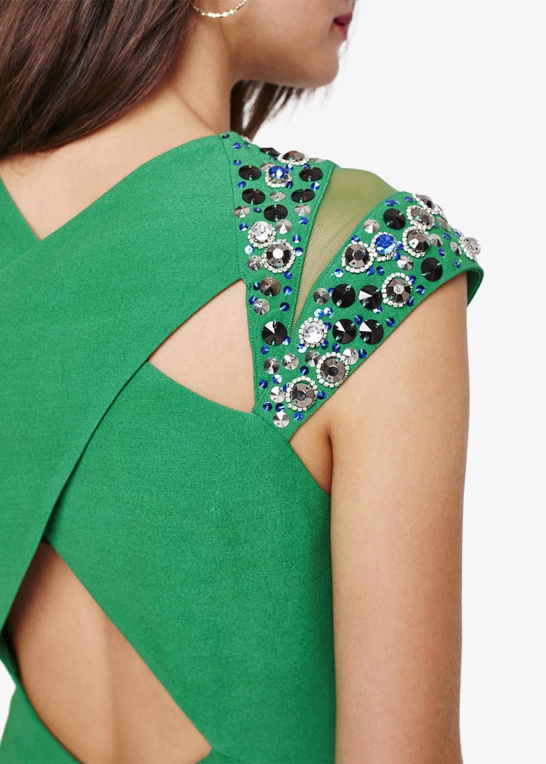 Deniz Embellished Shoulder Maxi Dress