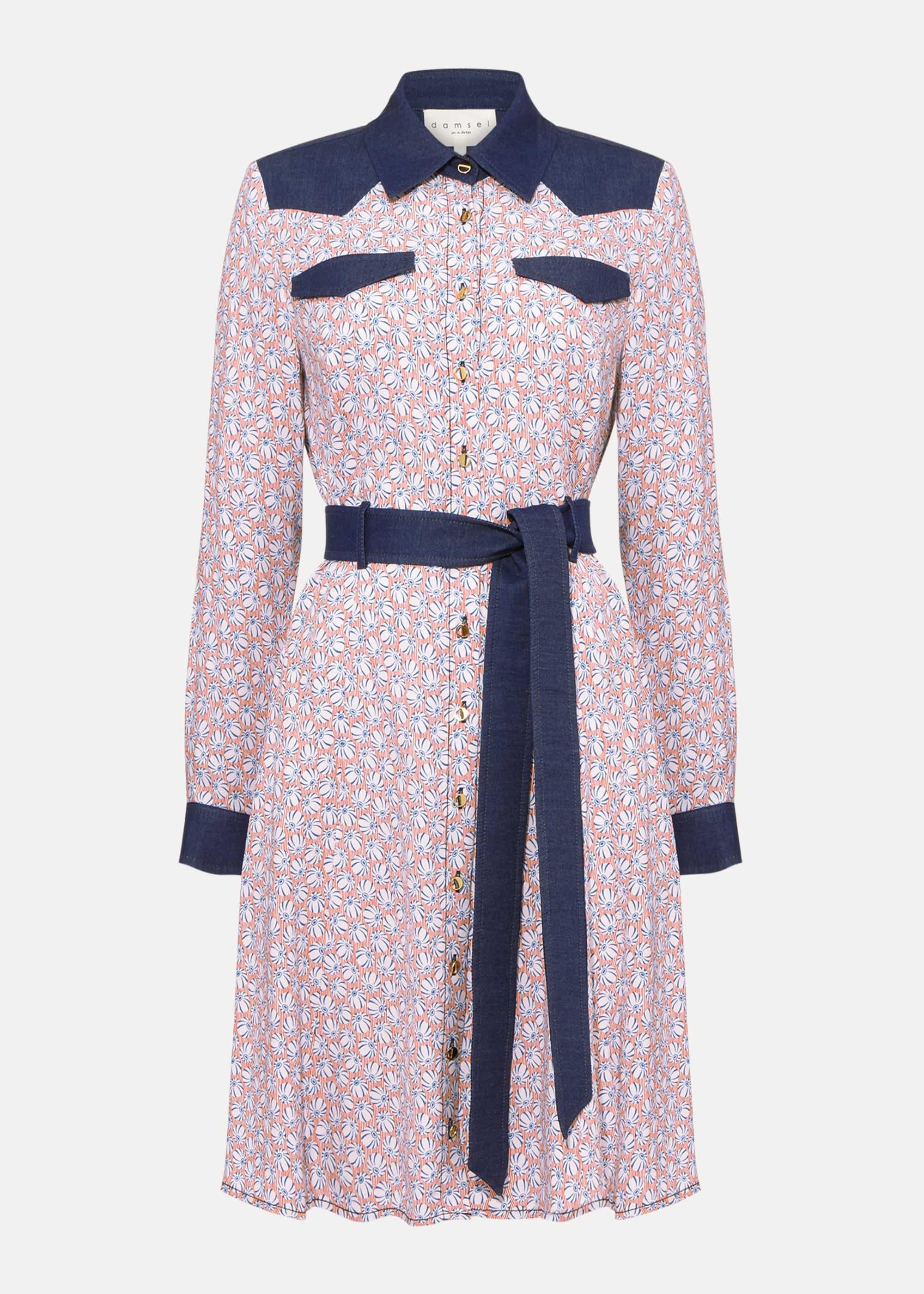 Cecily Printed Shirt Dress