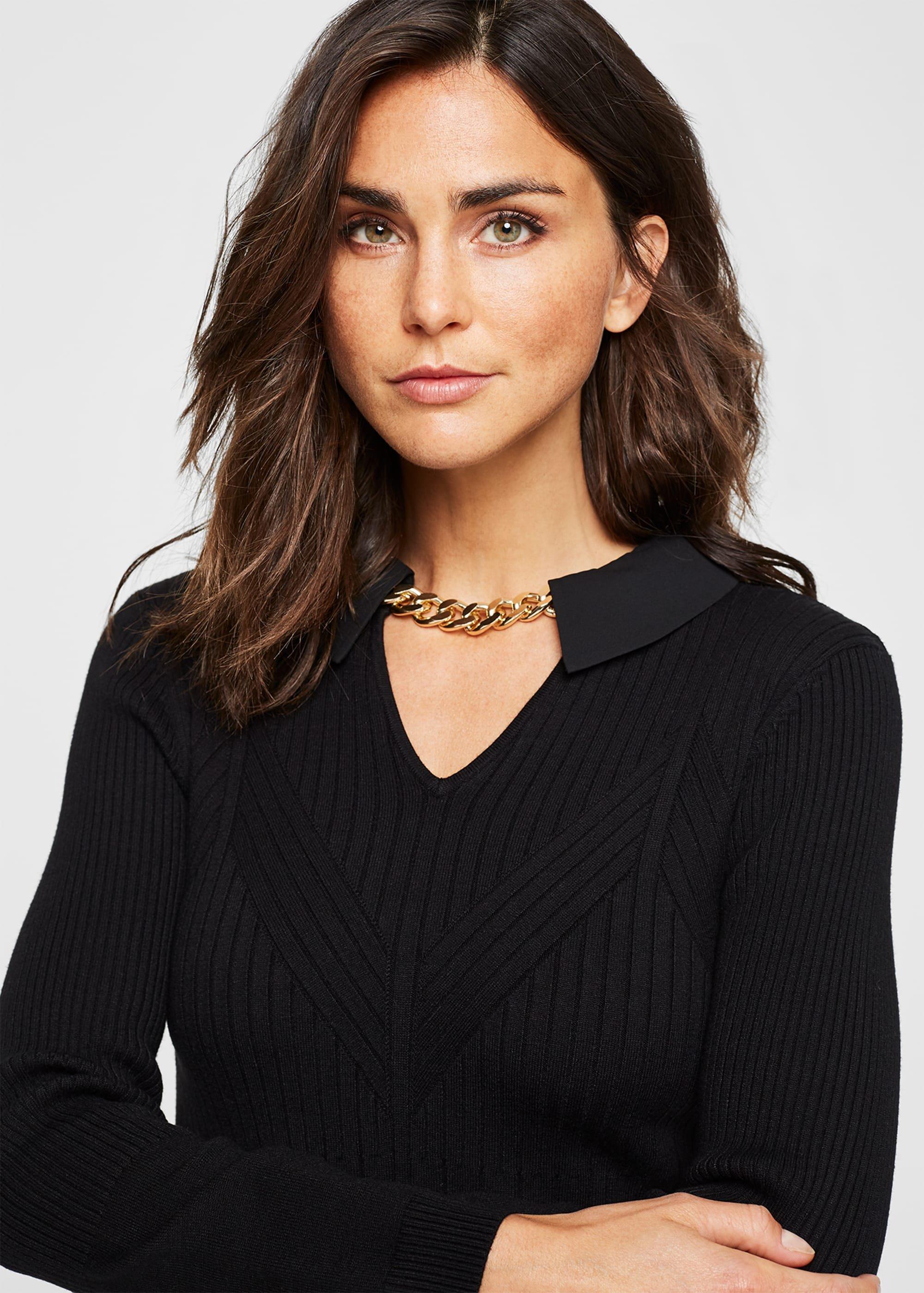 Stefania Collar Detail Knitted Dress