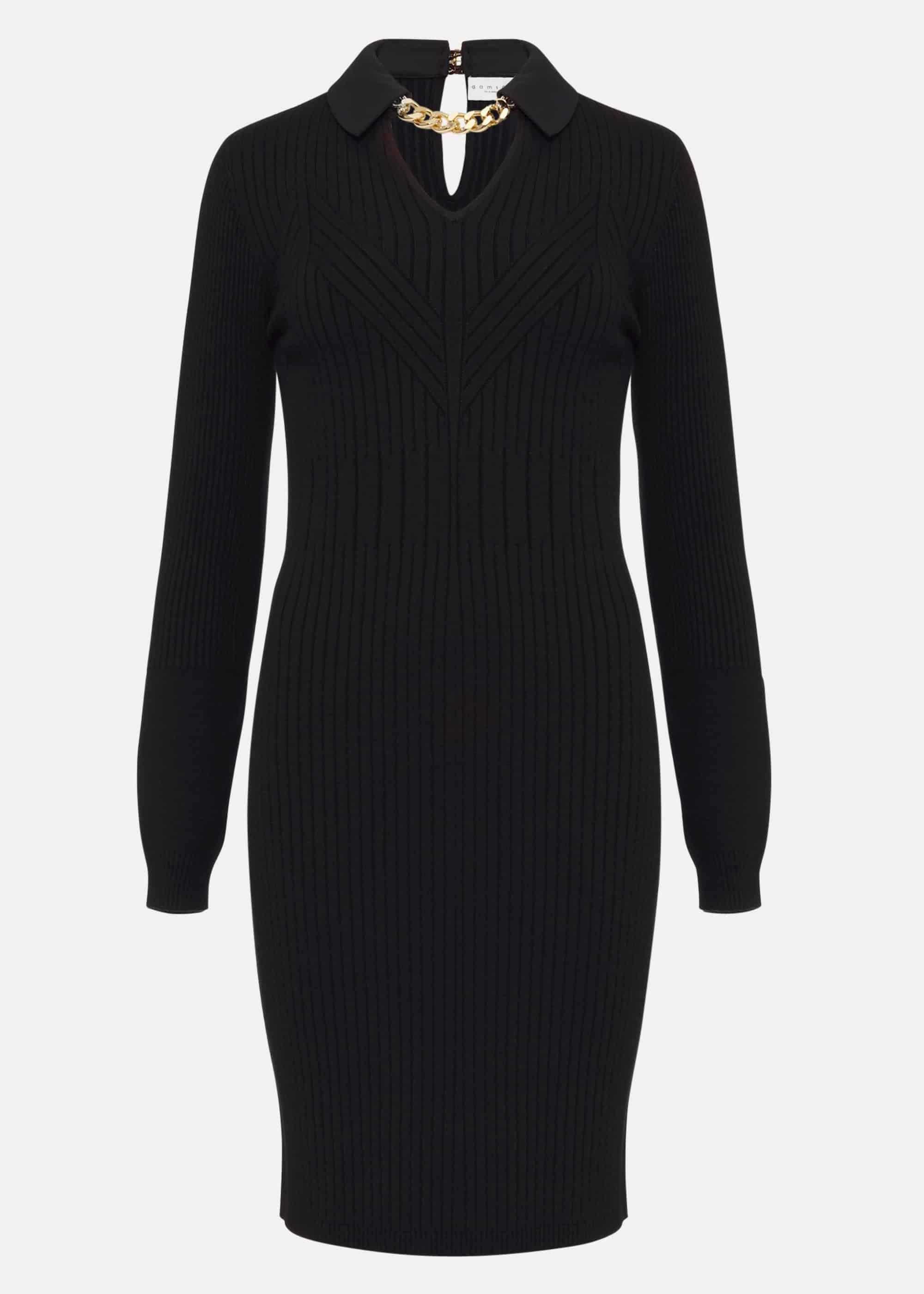 Stefania Collar Detail Knitted Dress