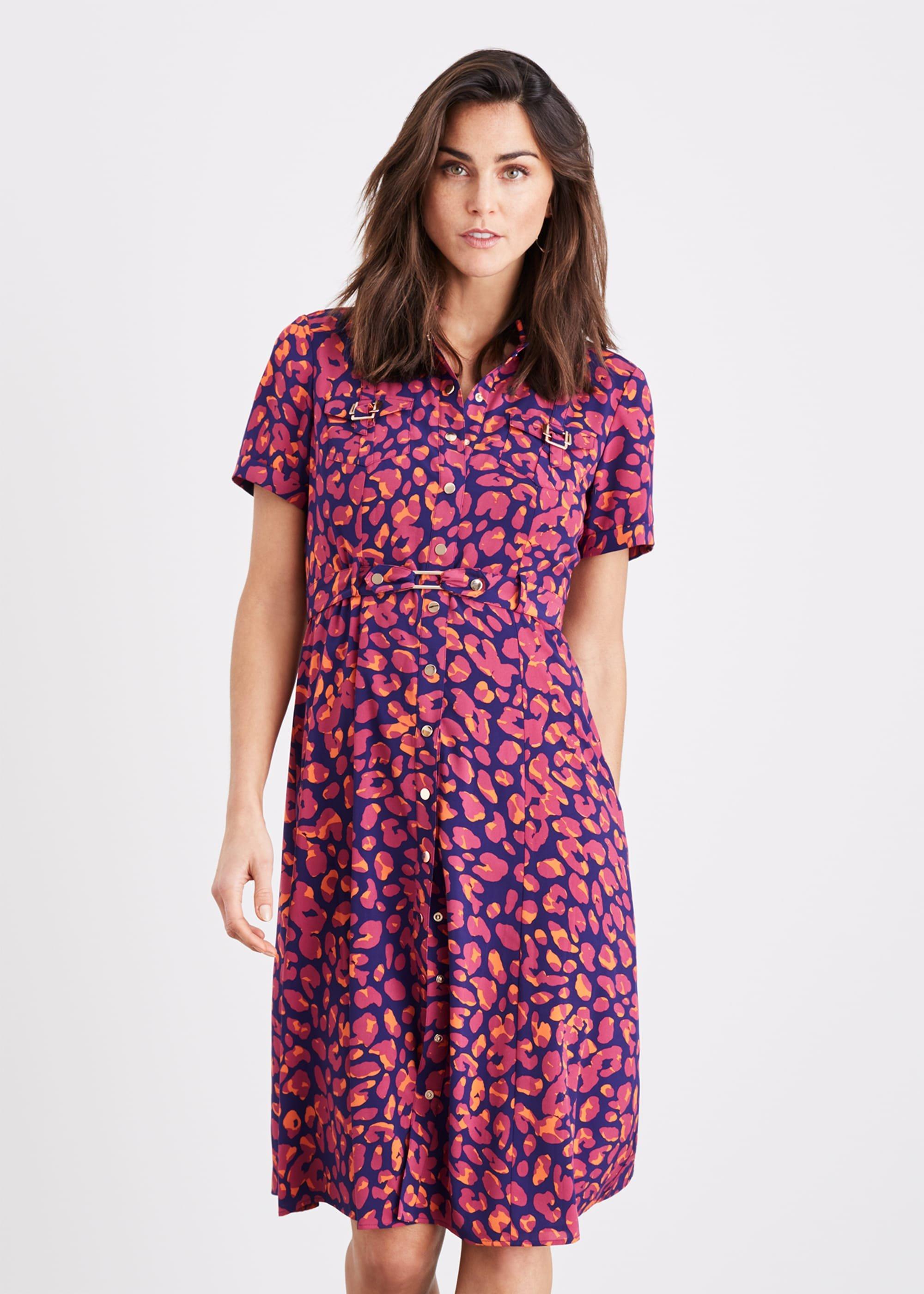 Leonore Leopard Trench Dress